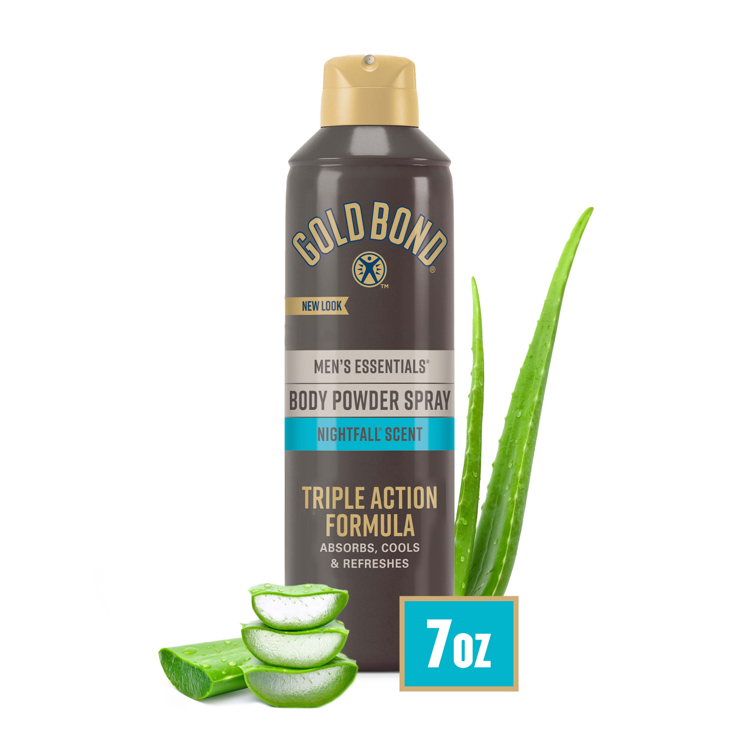 slide 1 of 5, Gold Bond Men's Essentials Body Powder Spray 7oz. Nightfall, 7 oz