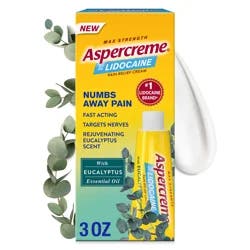 Aspercreme Lidocaine Cream with Eucalyptus Essential Oil 3oz