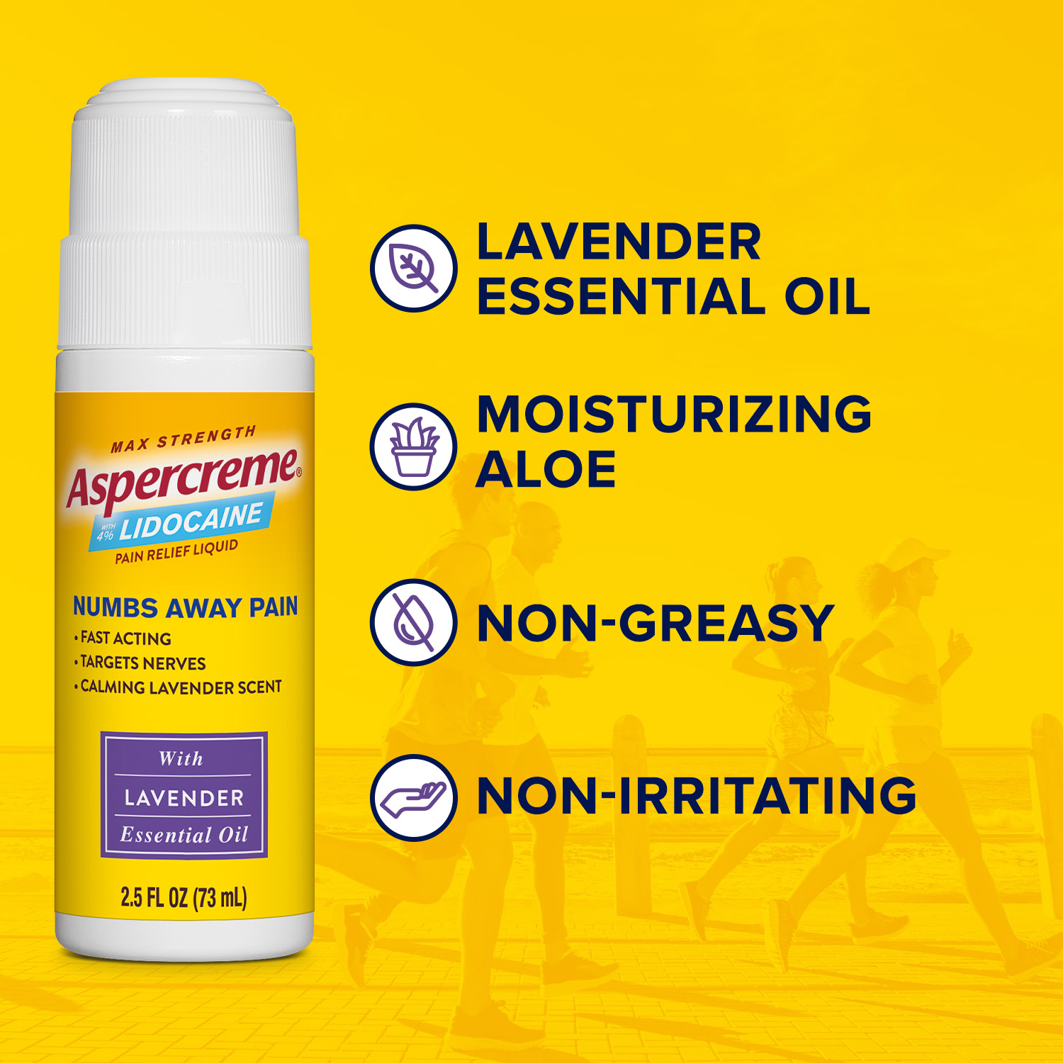 slide 5 of 5, Aspercreme With Lavender Essential Oil Max Strength Pain Relief Liquid 2.5 oz, 2.5 oz