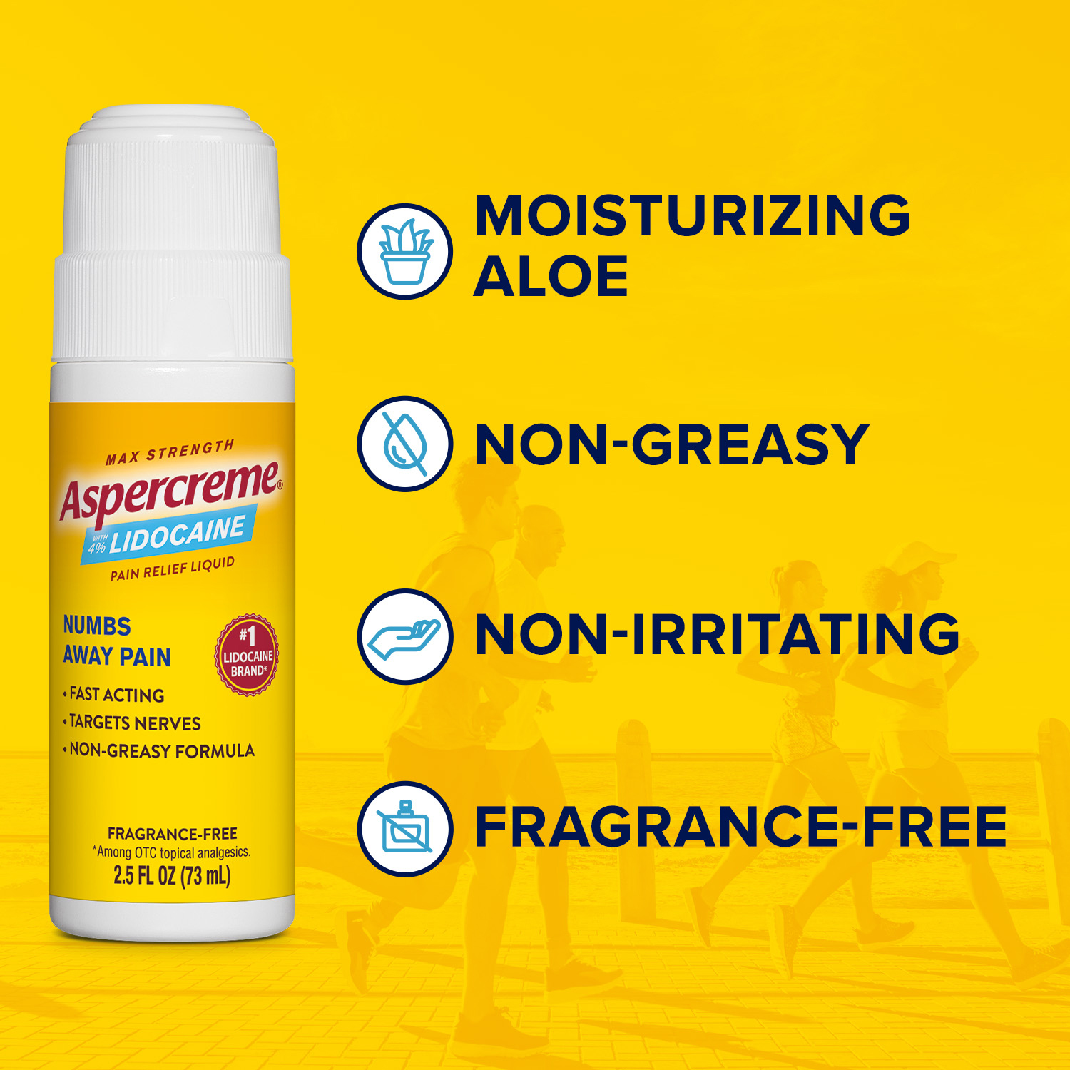 slide 5 of 5, Aspercreme Roll-On Max Strength Pain Relief Liquid 2.5 oz, 2.5 oz