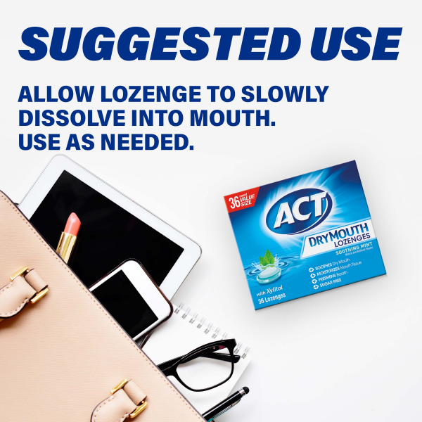 slide 6 of 25, ACT Dry Mouth Lozenges with Xylitol, 36 ct