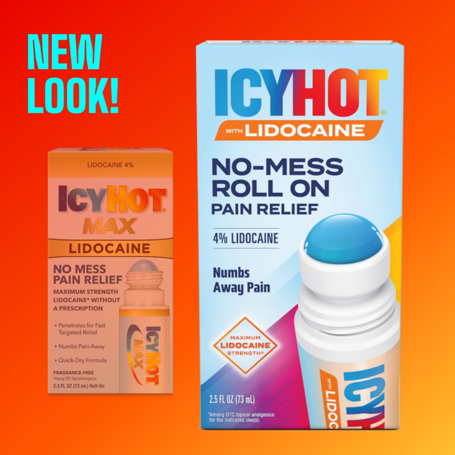 slide 6 of 7, Icy Hot Maximum Strength No-Mess Roll On Pain Relief with Lidocaine 2.5 fl oz, 2.5 fl oz