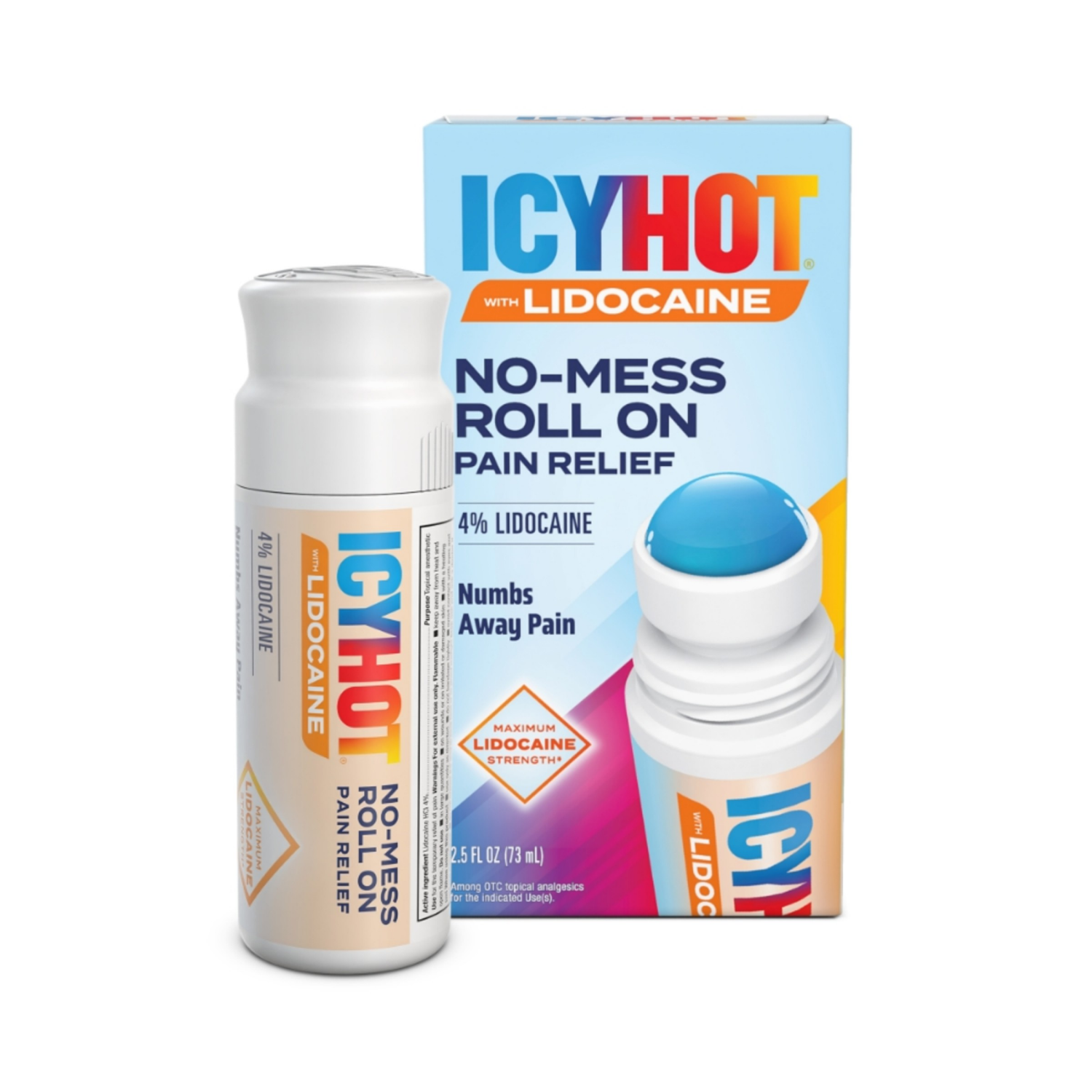 slide 1 of 7, Icy Hot Maximum Strength No-Mess Roll On Pain Relief with Lidocaine 2.5 fl oz, 2.5 fl oz