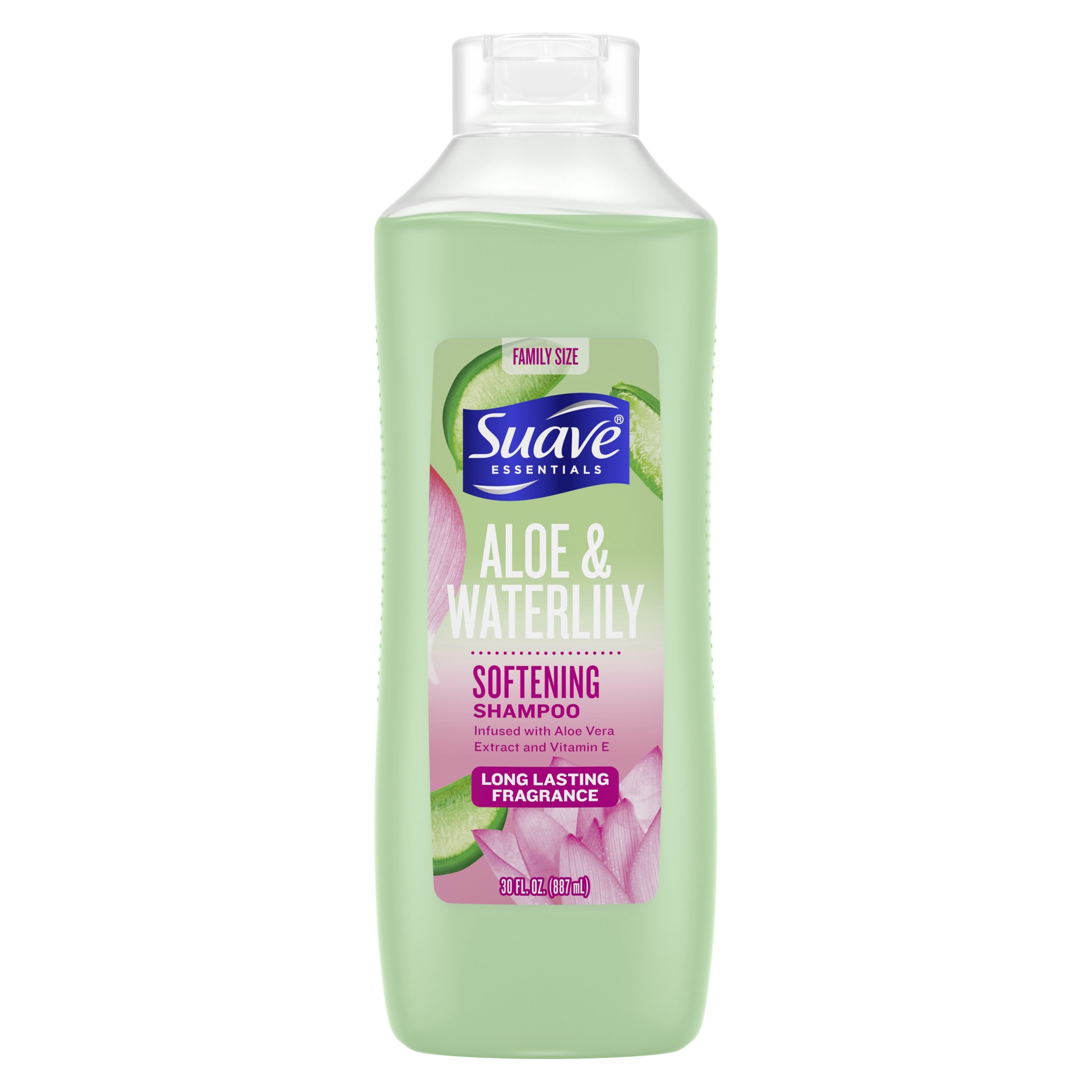 slide 1 of 7, Suave Essentials Shampoo Aloe & Waterlily, 30 oz, 30 fl oz