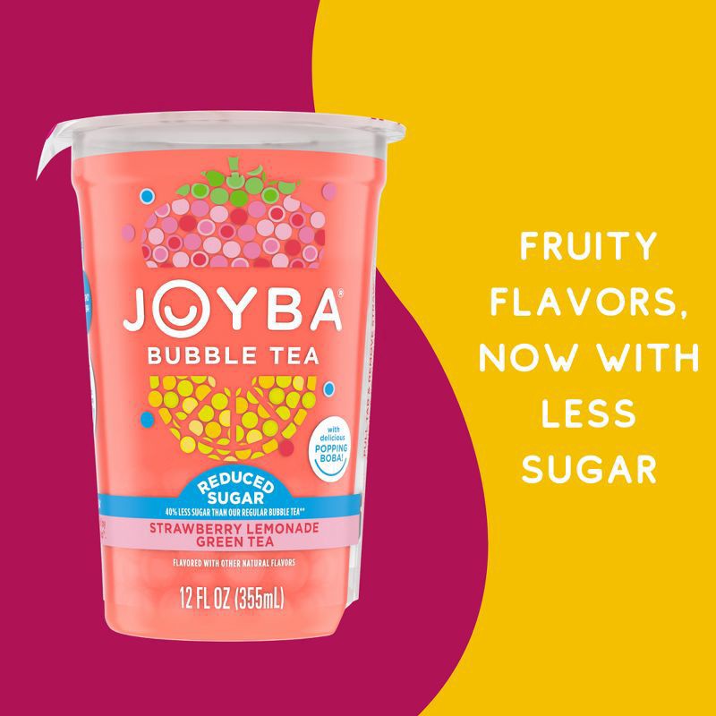 slide 6 of 6, JOYBA Strawberry Lemonade Reduced Sugar Bubble Tea- 4 ct; 12 fl oz, 4 ct; 12 fl oz