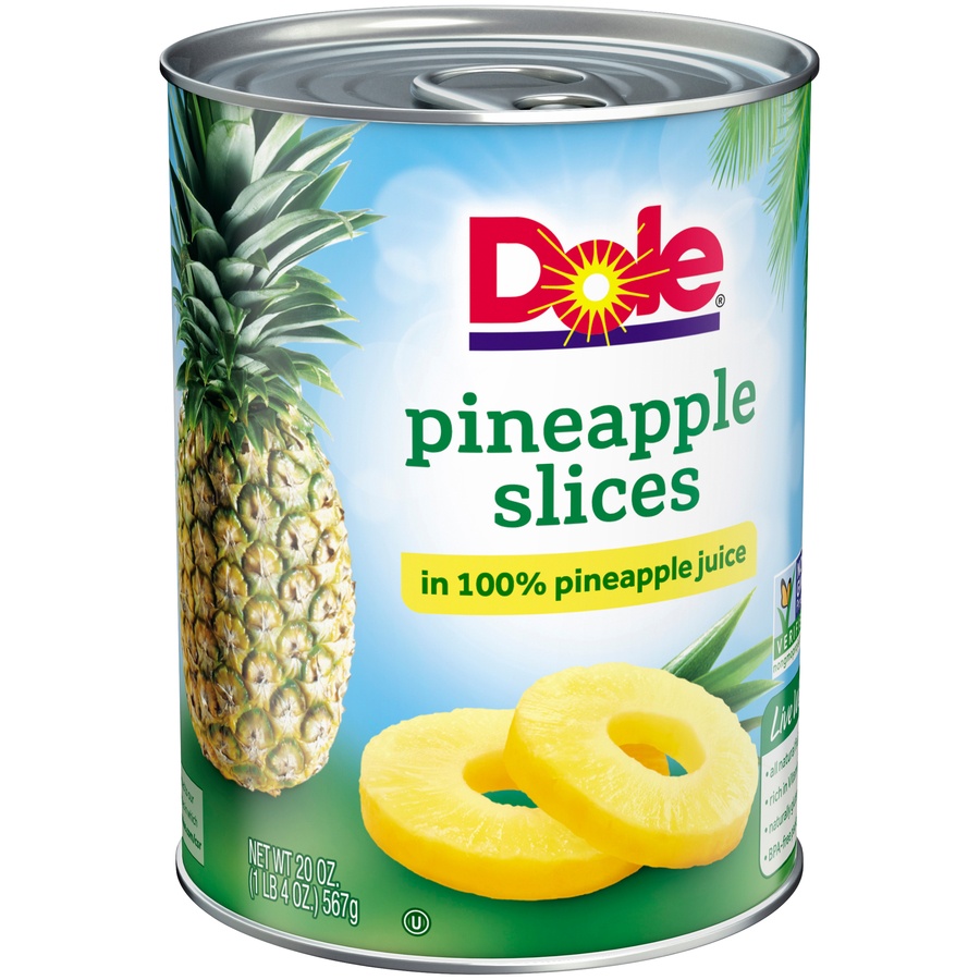 slide 3 of 9, Dole Pineapple Slices in 100% Juice, 20 oz