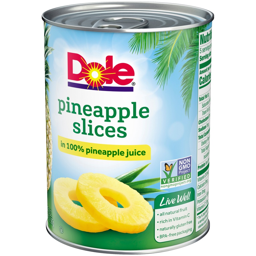 slide 4 of 9, Dole Pineapple Slices in 100% Juice, 20 oz