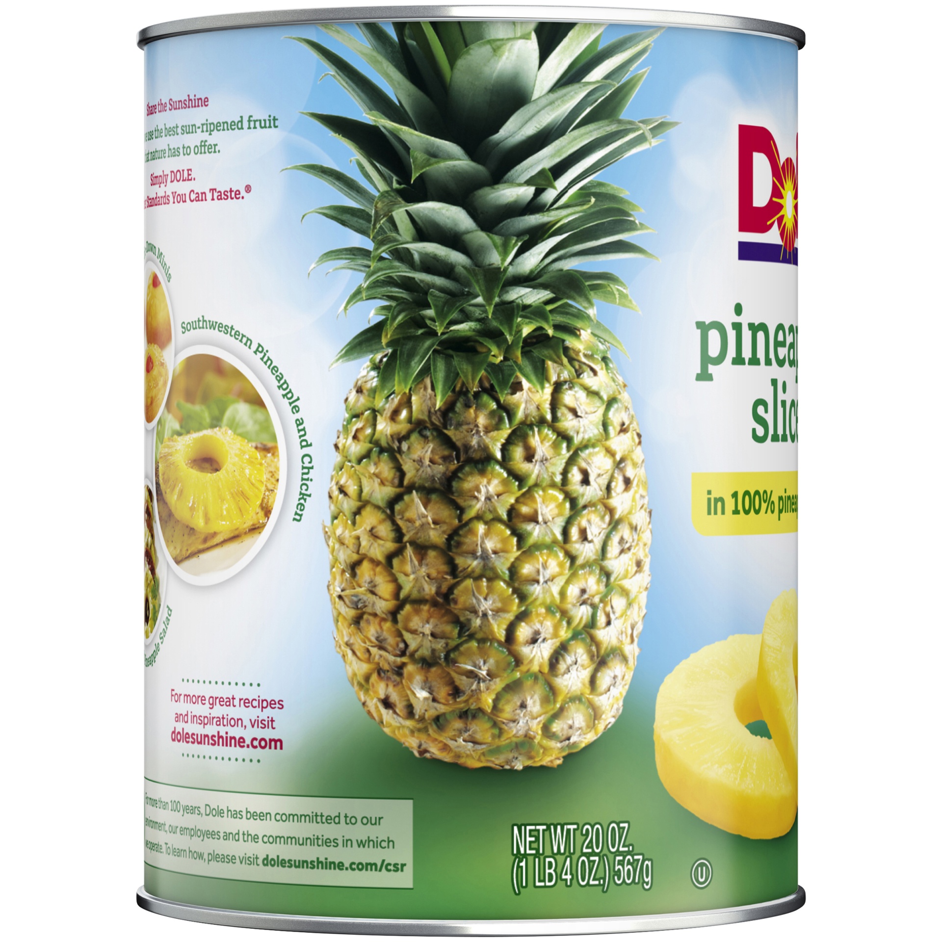 slide 5 of 9, Dole Pineapple Slices in 100% Juice, 20 oz