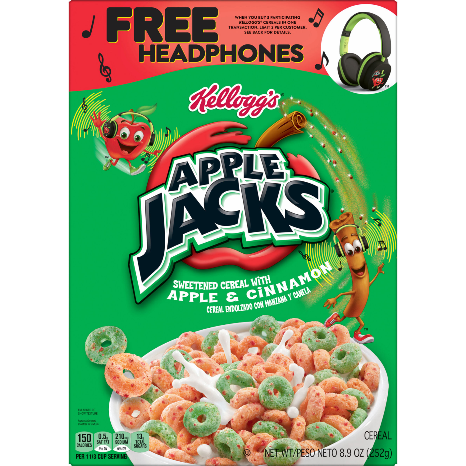 slide 2 of 8, Apple Jacks Kellogg's Apple Jacks Breakfast Cereal Original, 8.9 oz, 8.9 oz