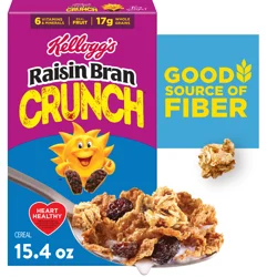Raisin Bran Crunch Kellogg's Raisin Bran Crunch Breakfast Cereal , Fiber Cereal, 15.4 oz