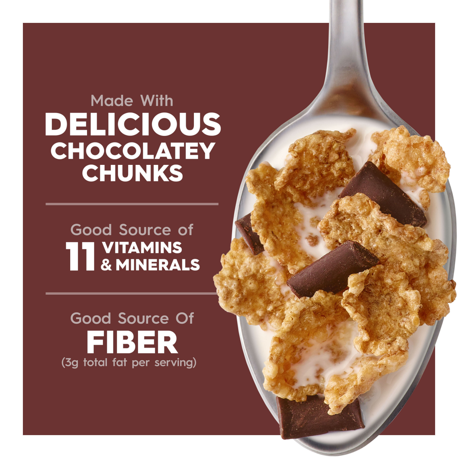 slide 4 of 8, Special K Breakfast Cereal, Fiber Cereal, Family Breakfast, Chocolatey Delight, 12.1oz Box (1 Box), 12.1 oz