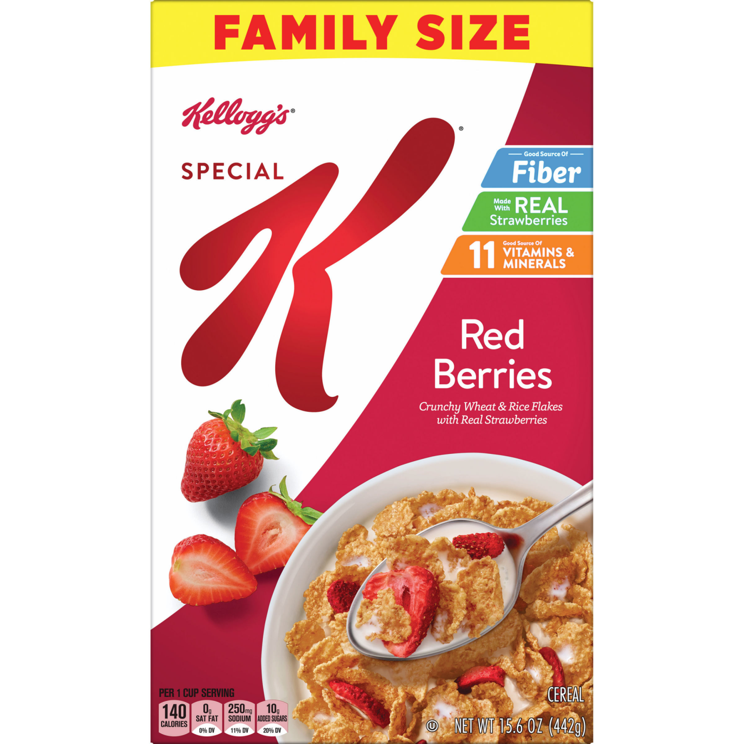 slide 5 of 8, Special K Kellogg's Special K Breakfast Cereal Red Berries, Good Source of Fiber, 15.6 oz, 15.6 oz