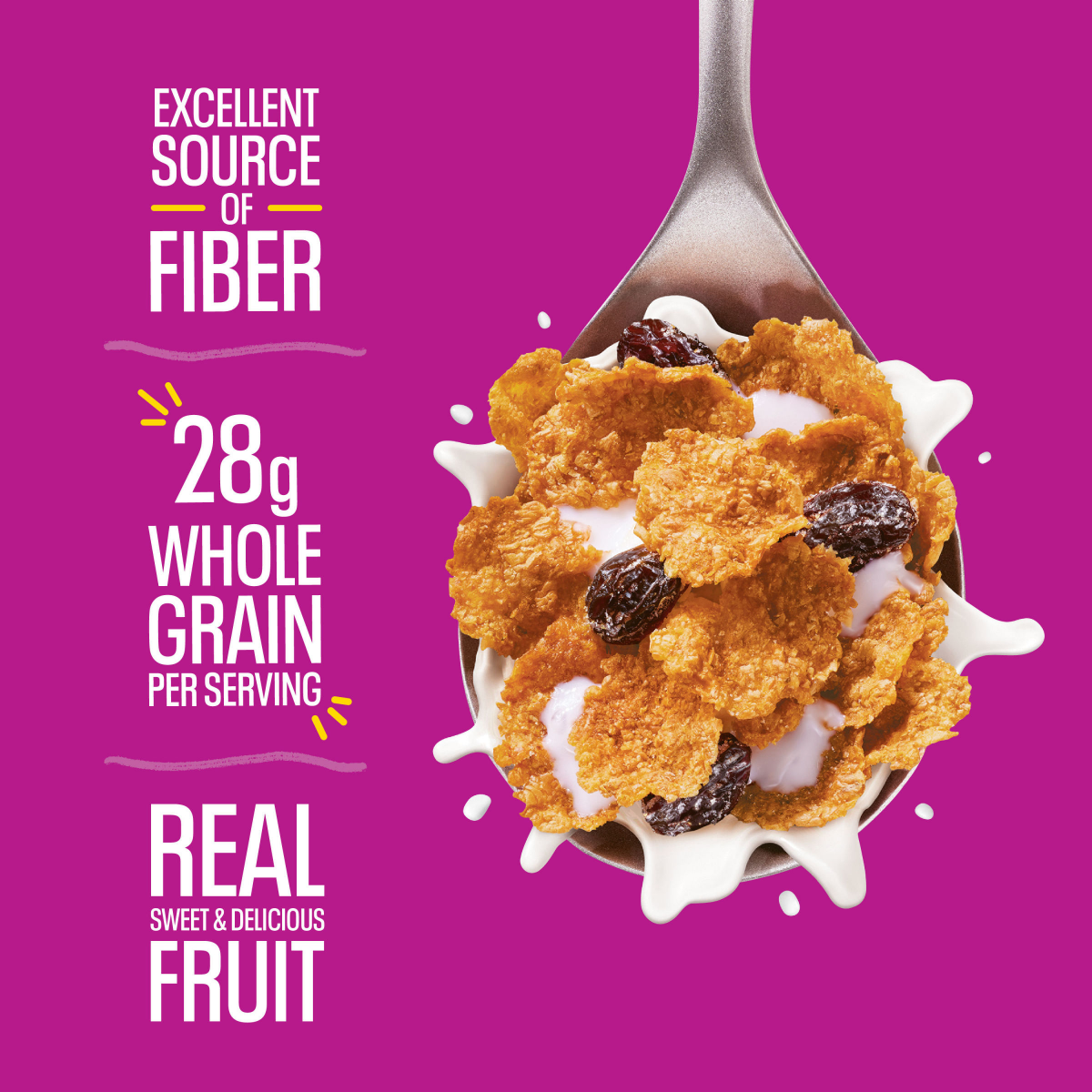 slide 8 of 8, Raisin Bran Kellogg's Raisin Bran Breakfast Cereal, Fiber Cereal, Family Breakfast, Large Size, Original, 20.9oz Box (1 Box), 20.90 oz