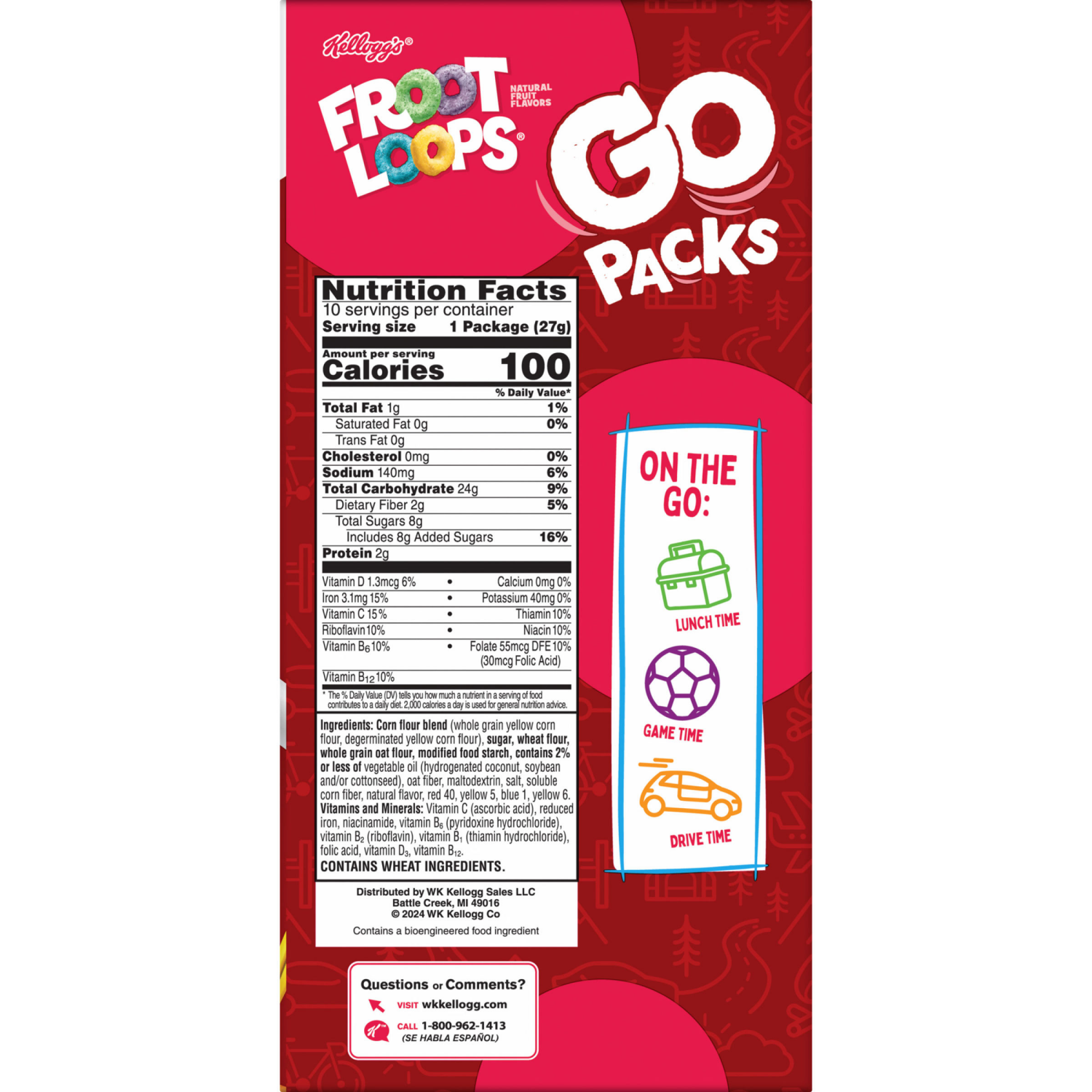 slide 2 of 8, Froot Loops Kellogg's Cereal Snacking Froot Loops 9.5oz, 10 ct
