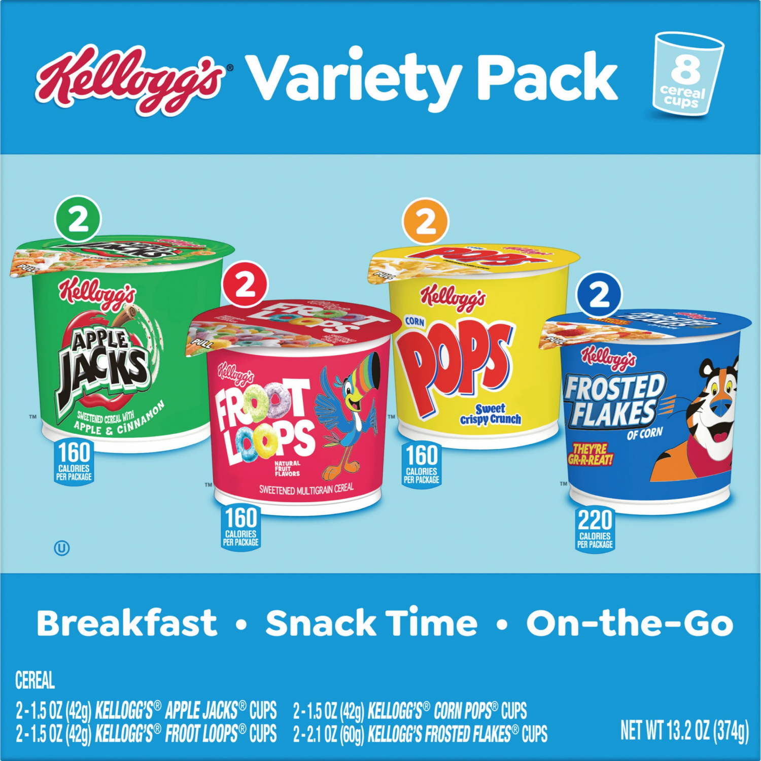slide 4 of 8, KELLOGGS Klg Cup Variety Pack 13.2 Oz, 13.2 oz