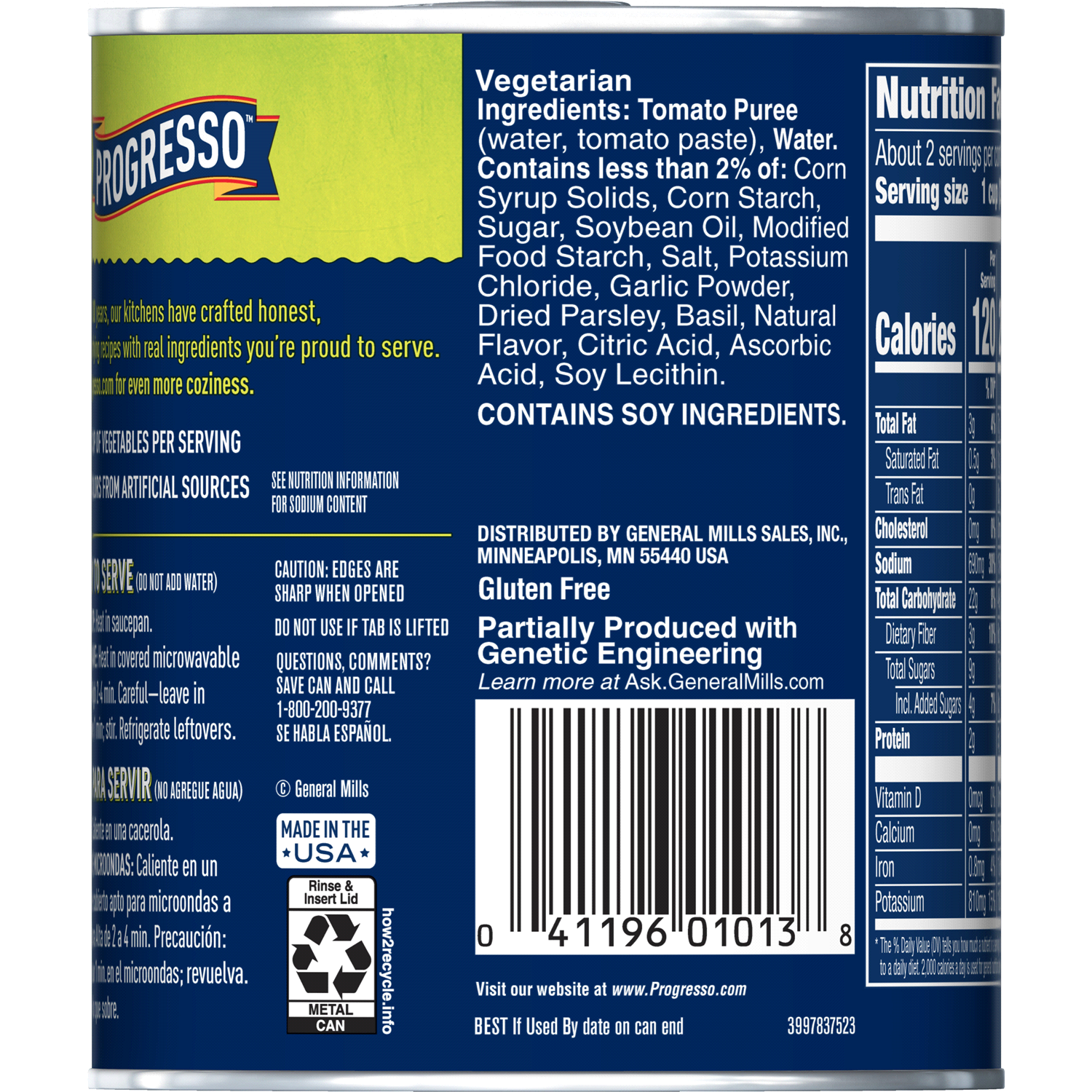 slide 2 of 2, Progresso Tomato Basil Soup, Vegetable Classics Canned Soup, Gluten Free, 19 oz, 19 oz