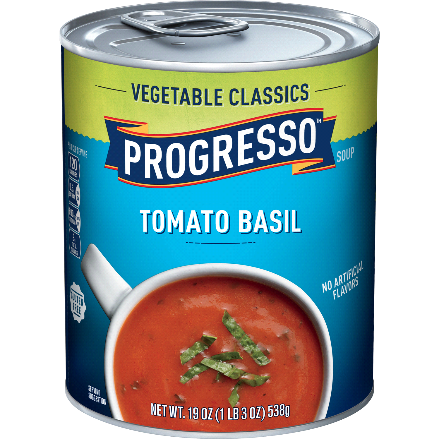 slide 1 of 2, Progresso Tomato Basil Soup, Vegetable Classics Canned Soup, Gluten Free, 19 oz, 19 oz
