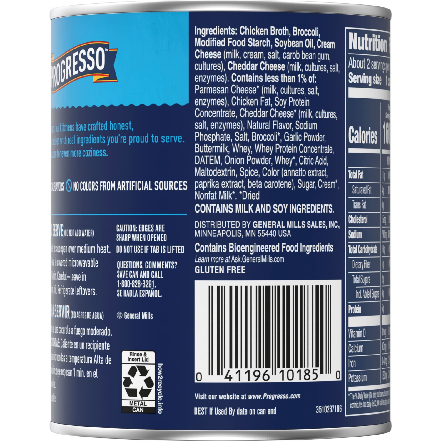 slide 2 of 4, Progresso Traditional, Broccoli Cheese Canned Soup, Gluten Free, 18 oz., 18 oz