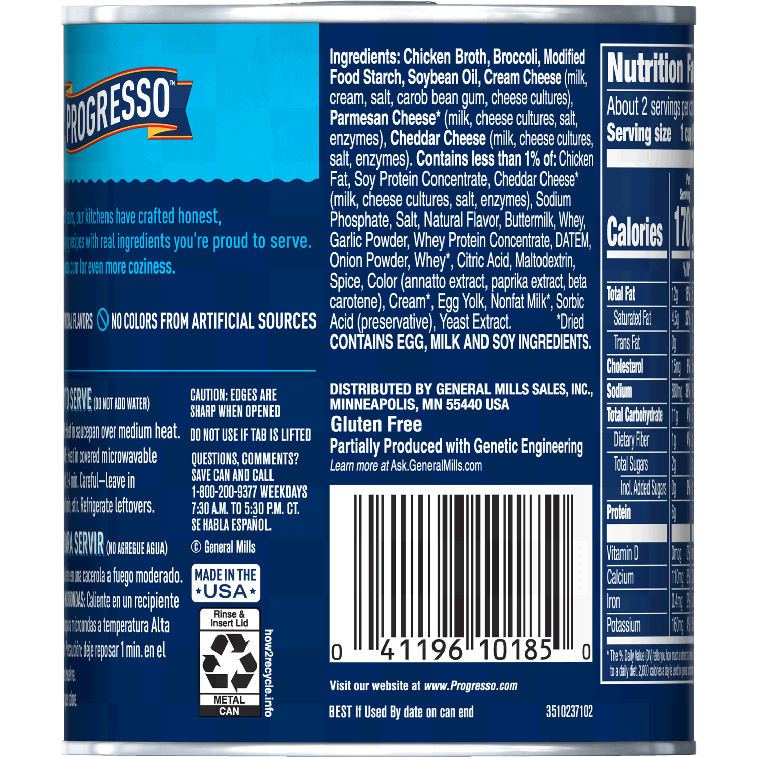 slide 2 of 2, Progresso Traditional, Broccoli Cheese Canned Soup, Gluten Free, 18 oz., 18 oz