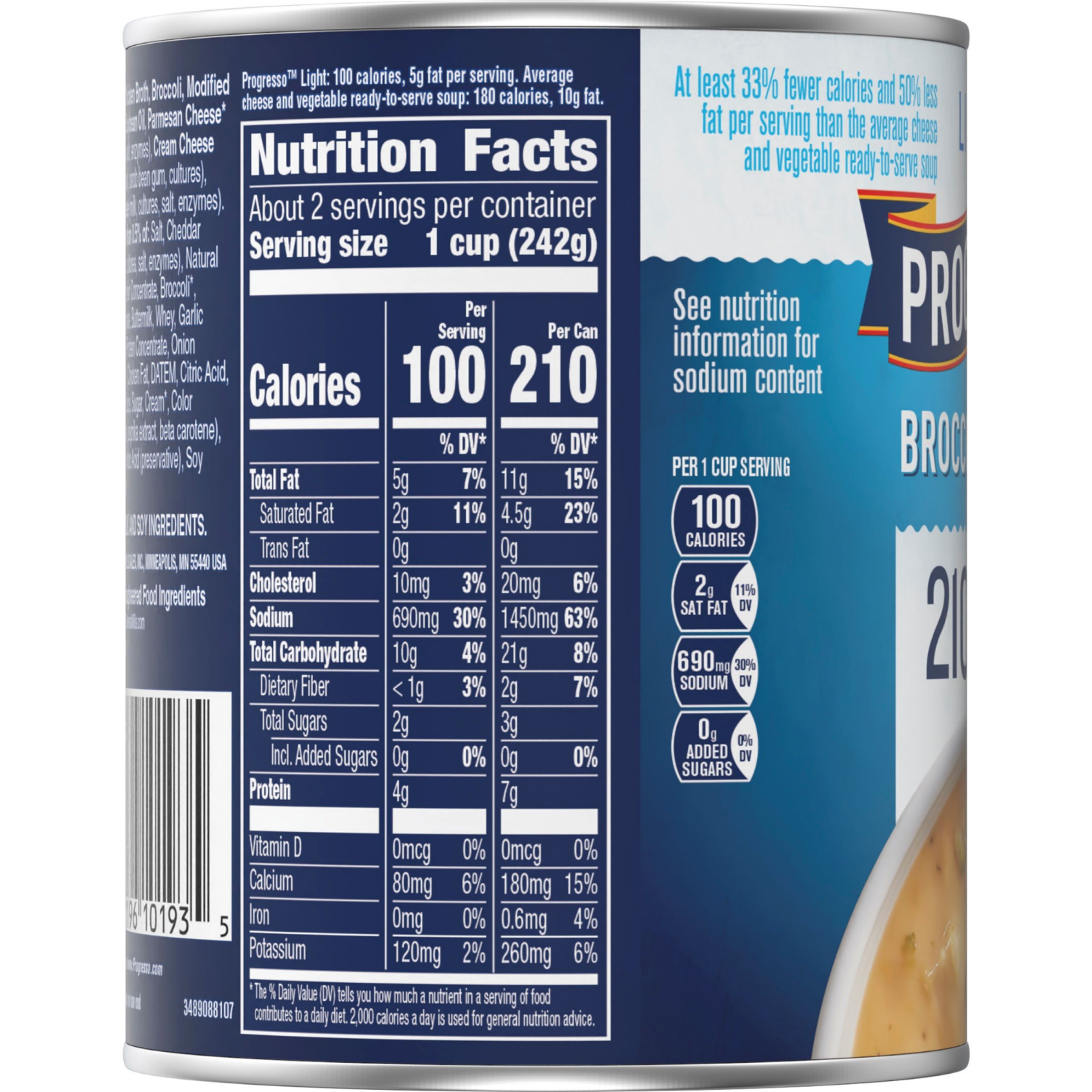 slide 3 of 4, Progresso Light, Broccoli Cheese Canned Soup, Gluten Free, 18 oz., 18 oz