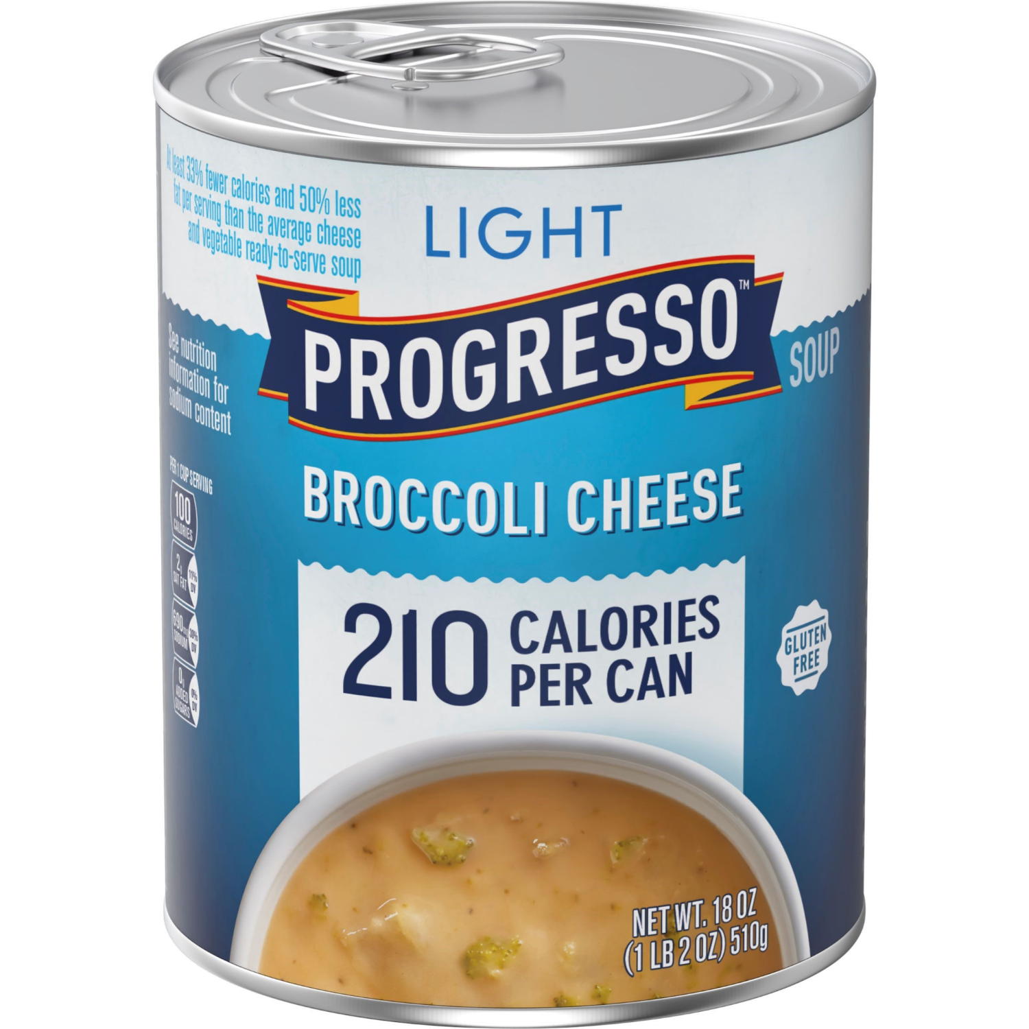 slide 1 of 4, Progresso Light, Broccoli Cheese Canned Soup, Gluten Free, 18 oz., 18 oz