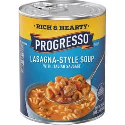 Progresso Rich & Hearty, Lasagna-Style Soup With Italian Sausage, Canned Soup, 18.5 oz.