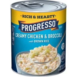 Progresso Rich & Hearty, Creamy Chicken & Broccoli Canned Soup, Gluten Free, 18.5 oz.