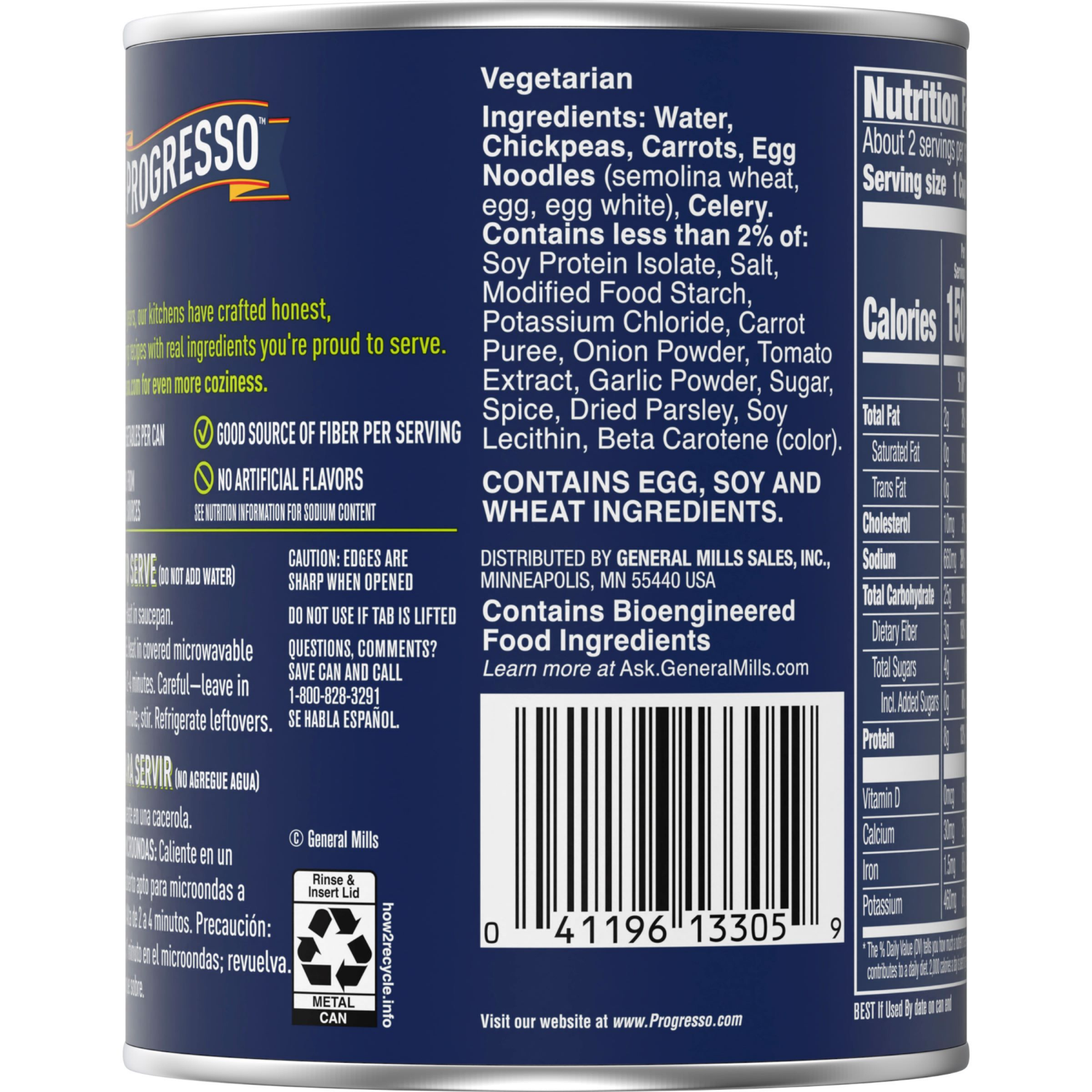 slide 2 of 4, Progresso Chickpea & Noodle Protein Soup, Vegetarian, 18.5 oz., 18.5 oz