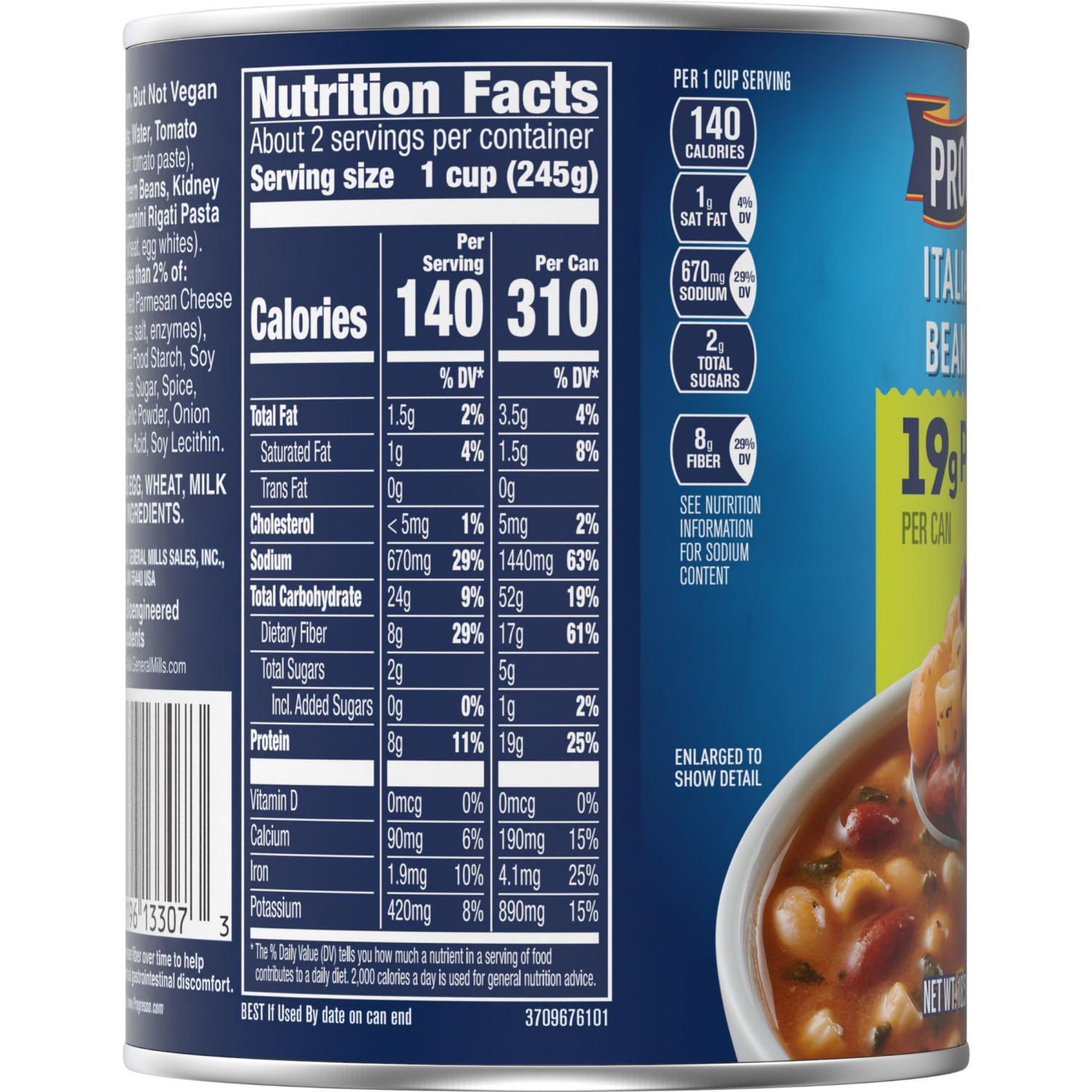 slide 2 of 3, Progresso Italian-Style Bean and Pasta Protein Soup, Vegetarian, 18.5 oz, 18.50 oz