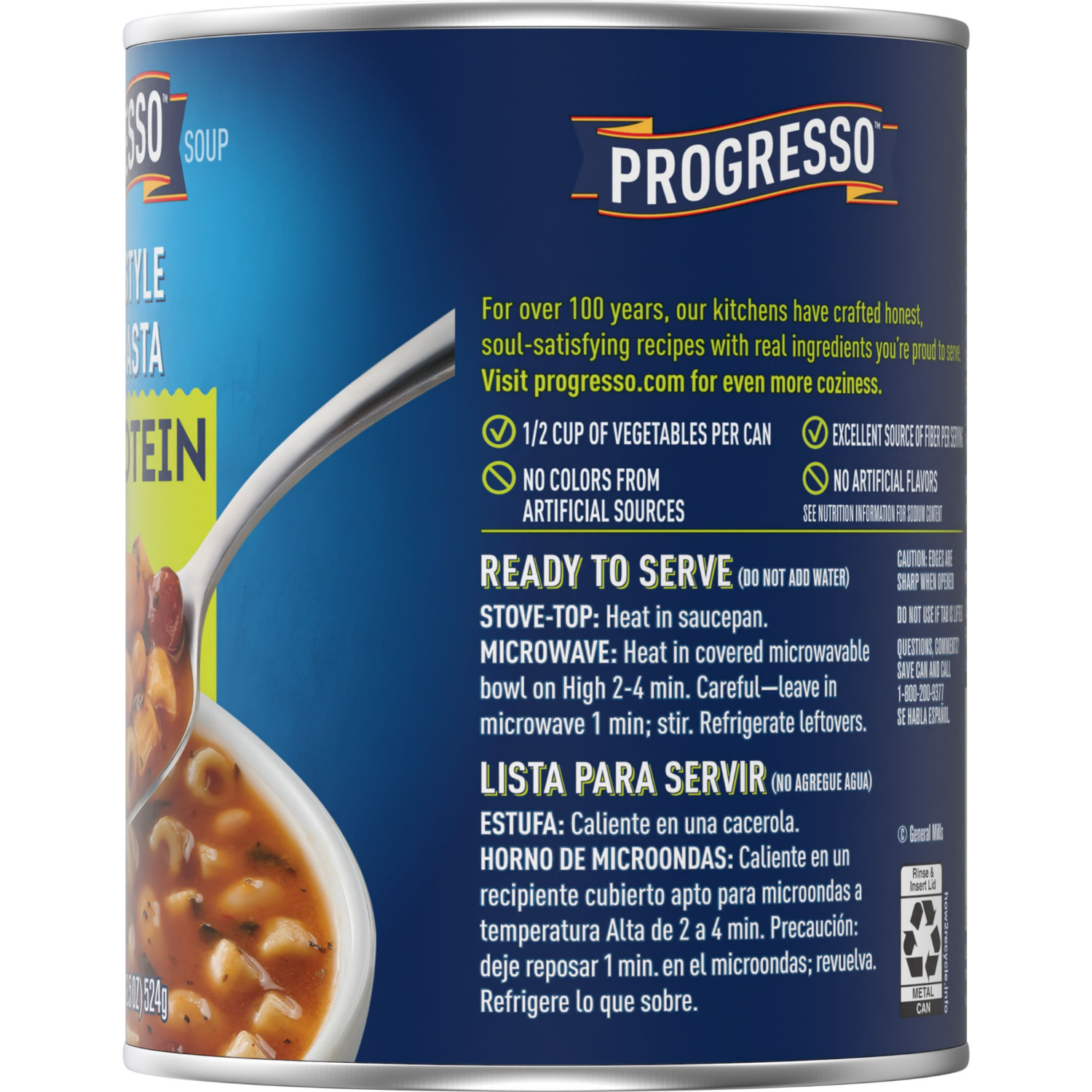 slide 3 of 3, Progresso Italian-Style Bean and Pasta Protein Soup, Vegetarian, 18.5 oz, 18.50 oz