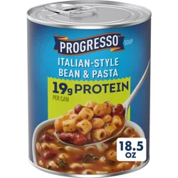 Progresso Italian-Style Bean and Pasta Protein Soup, Vegetarian, 18.5 oz