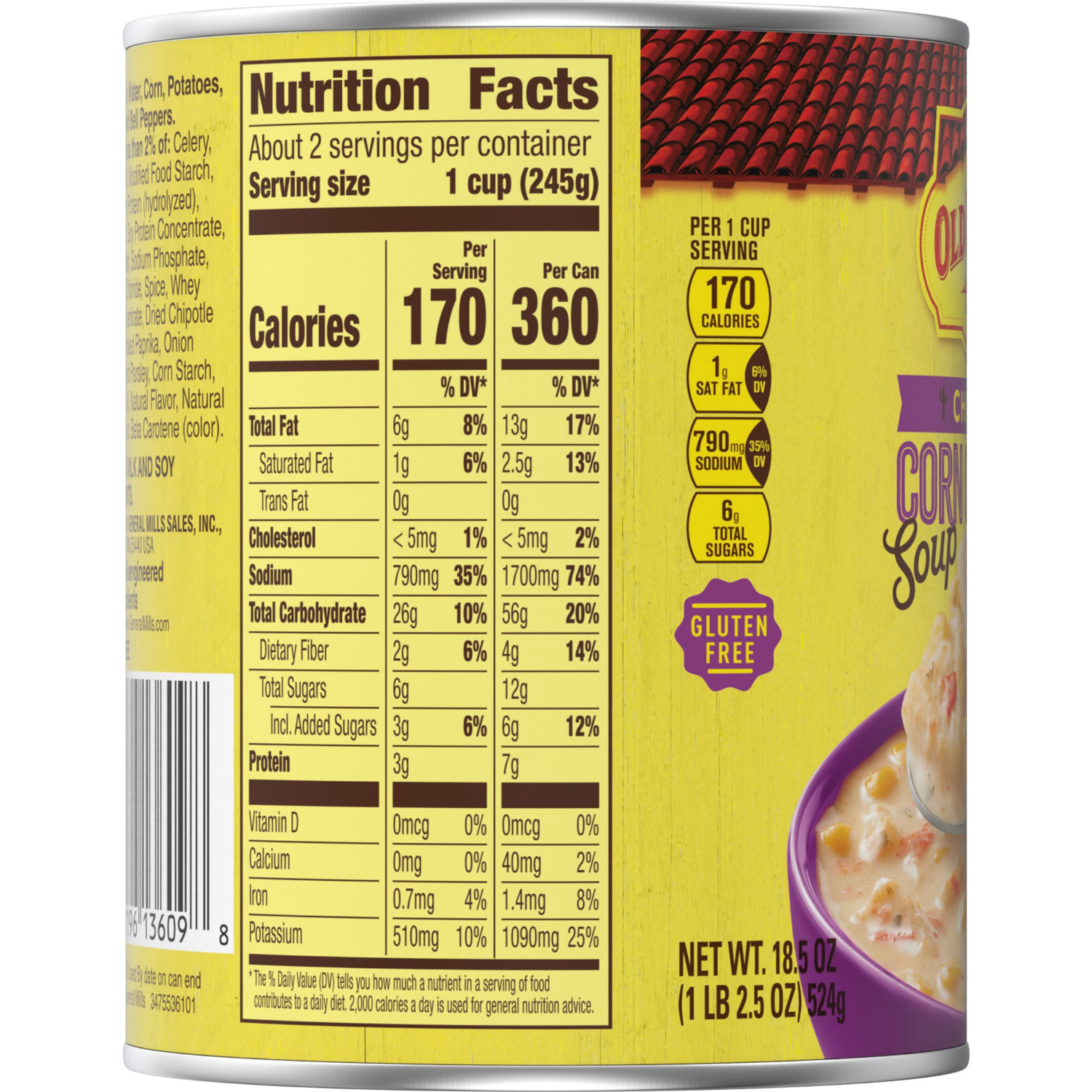 slide 4 of 8, Old El Paso Chipotle Corn Chowder Soup, Ready to Serve Canned Soup, 18.5 oz, 18.50 oz