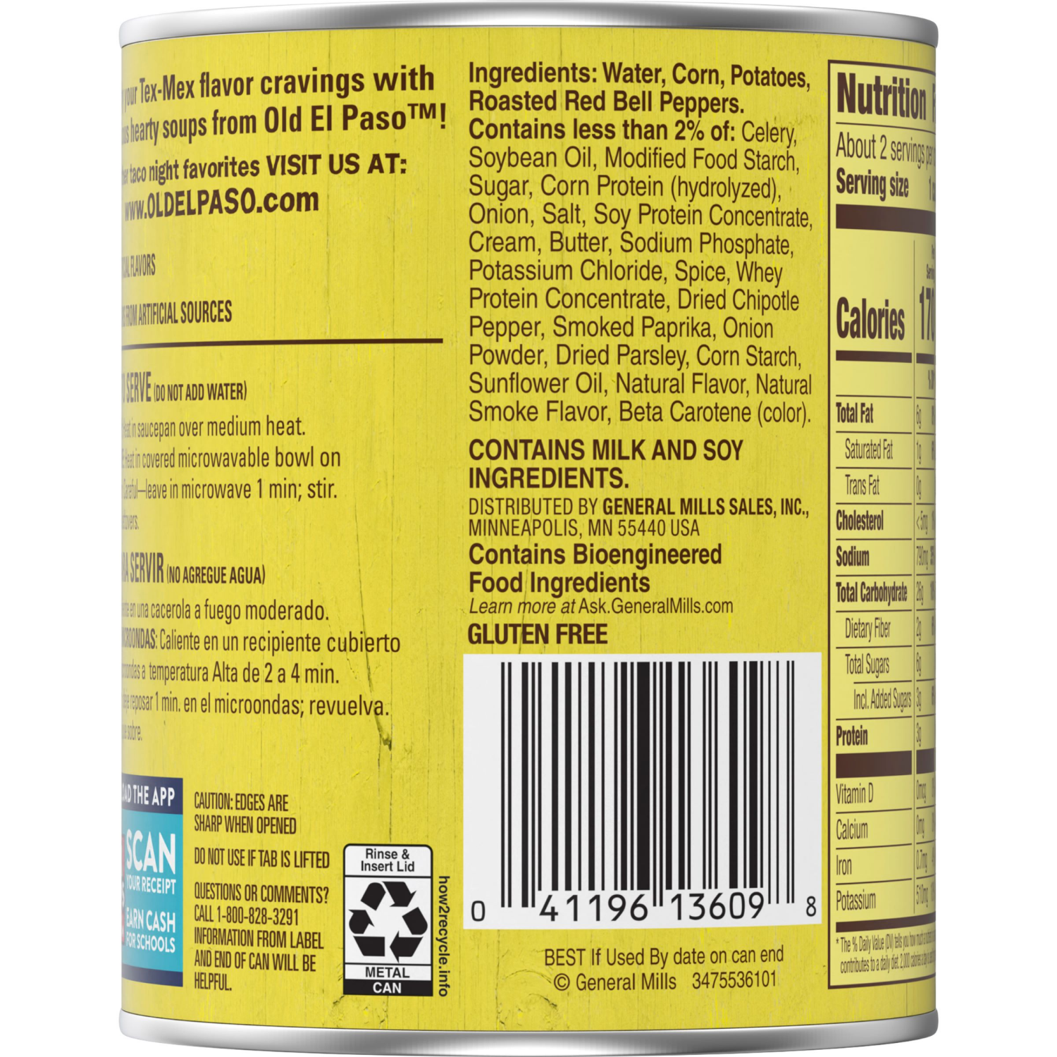 slide 2 of 8, Old El Paso Chipotle Corn Chowder Soup, Ready to Serve Canned Soup, 18.5 oz, 18.50 oz