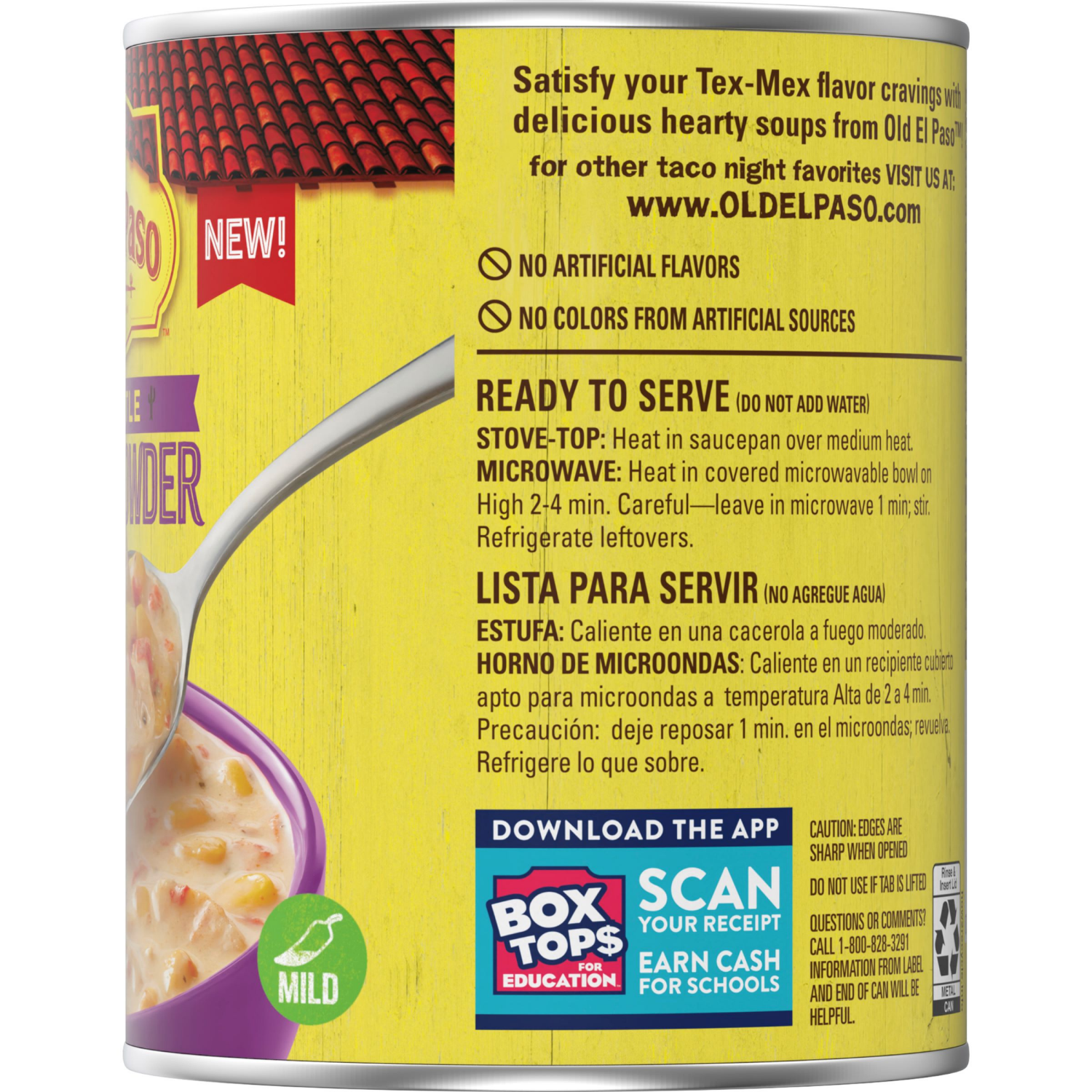 slide 5 of 8, Old El Paso Chipotle Corn Chowder Soup, Ready to Serve Canned Soup, 18.5 oz, 18.50 oz