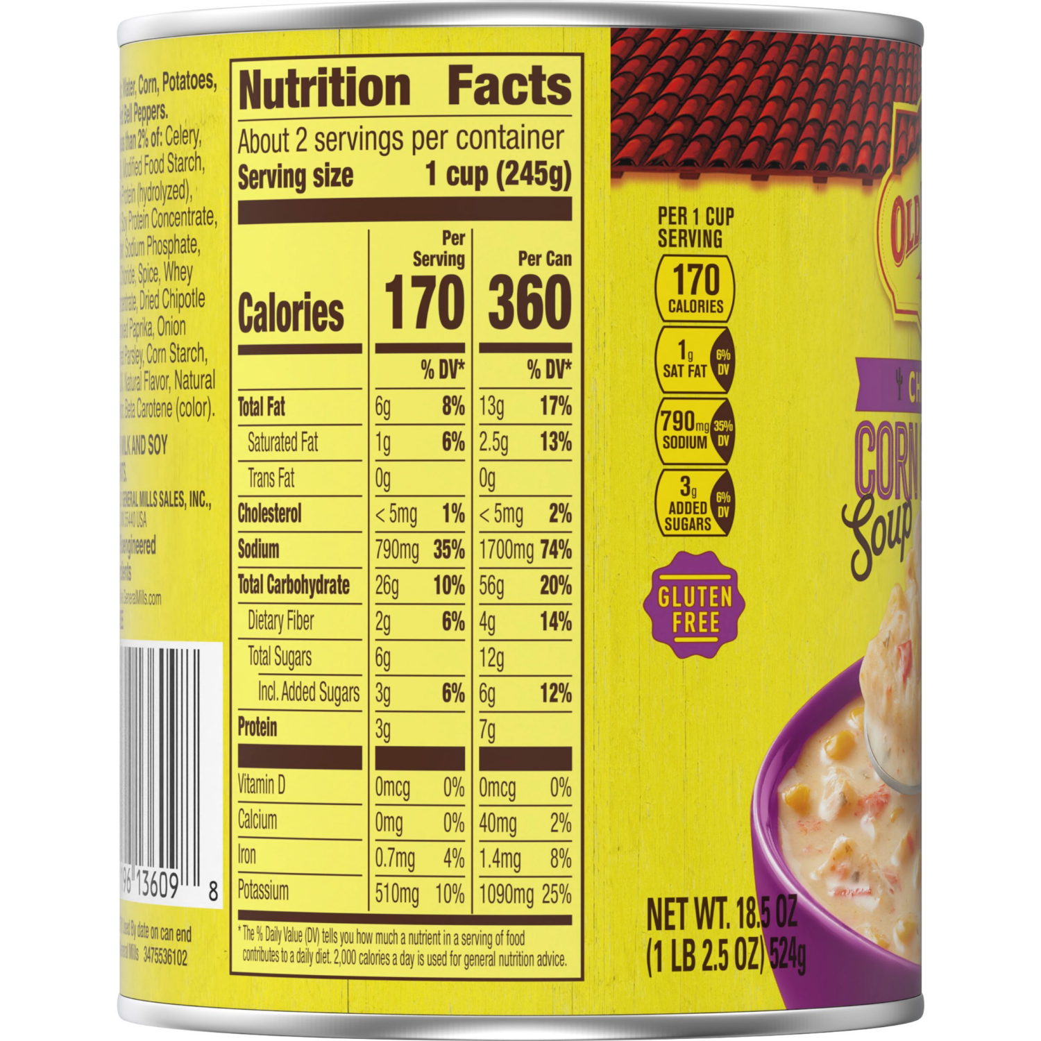 slide 4 of 8, Old El Paso Chipotle Corn Chowder Soup, Ready to Serve Canned Soup, 18.5 oz, 18.50 oz