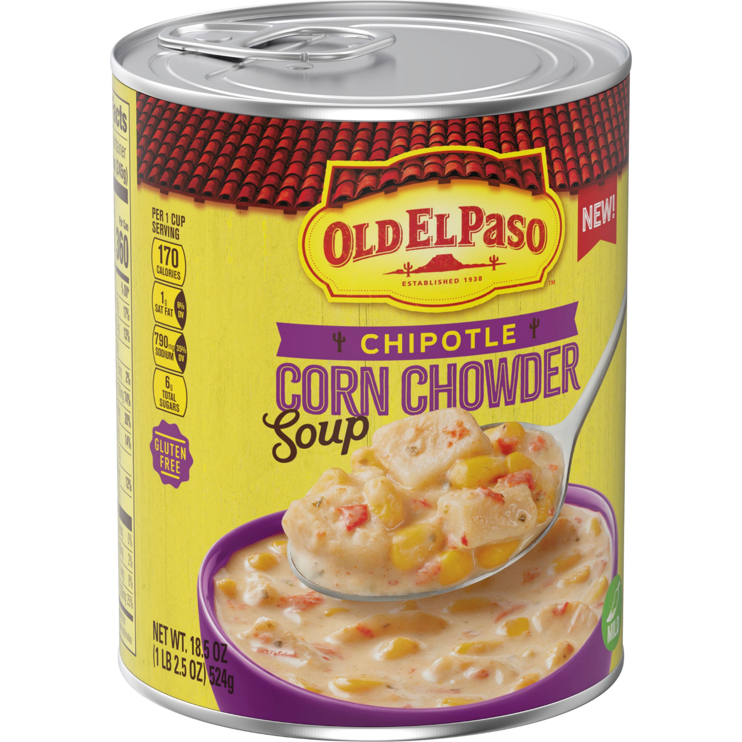 slide 6 of 8, Old El Paso Chipotle Corn Chowder Soup, Ready to Serve Canned Soup, 18.5 oz, 18.50 oz