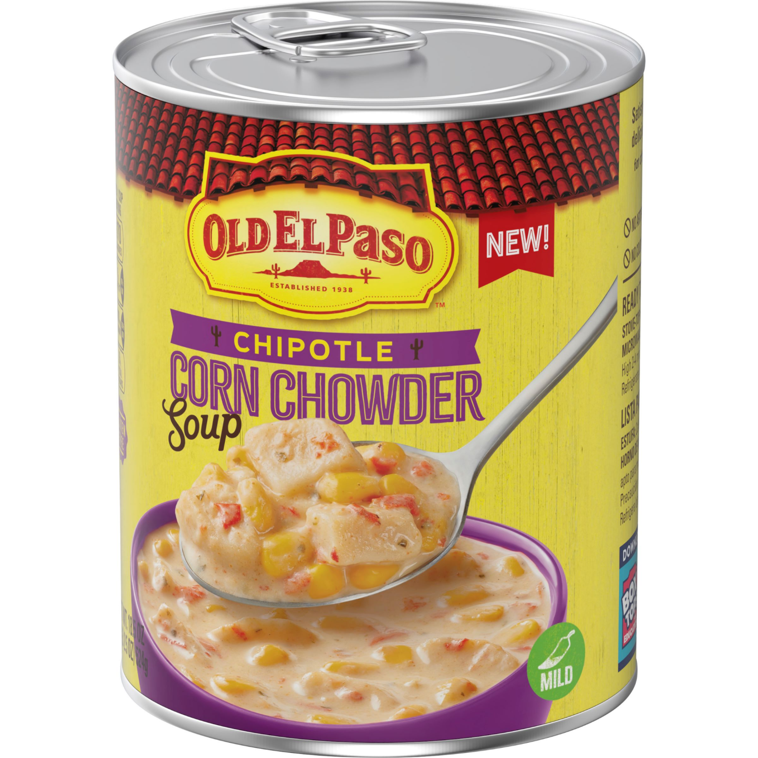slide 7 of 8, Old El Paso Chipotle Corn Chowder Soup, Ready to Serve Canned Soup, 18.5 oz, 18.50 oz