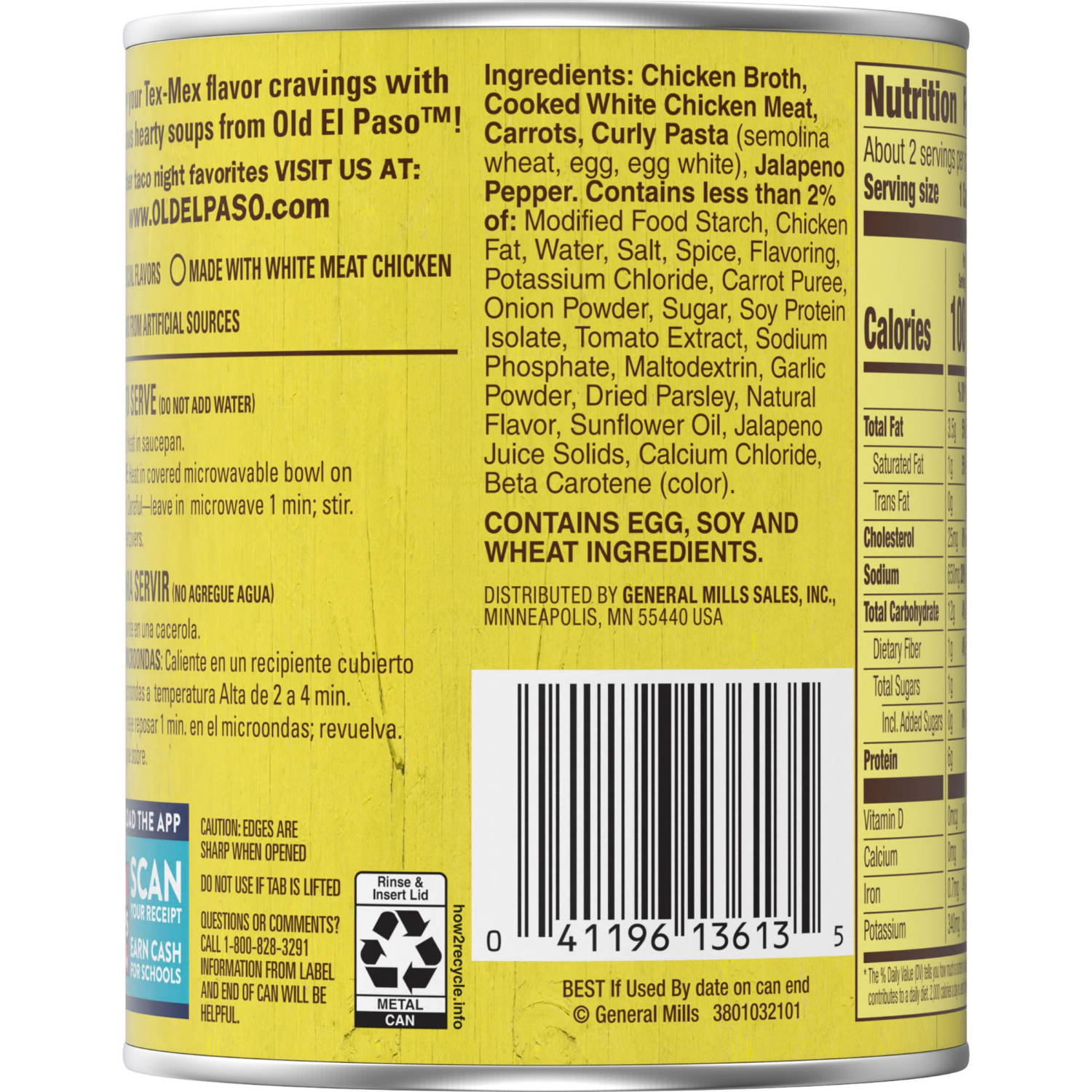 slide 2 of 8, Old El Paso Jalapeno Chicken Noodle Soup, Ready to Serve Canned Soup, 18.5 oz, 18.5 oz