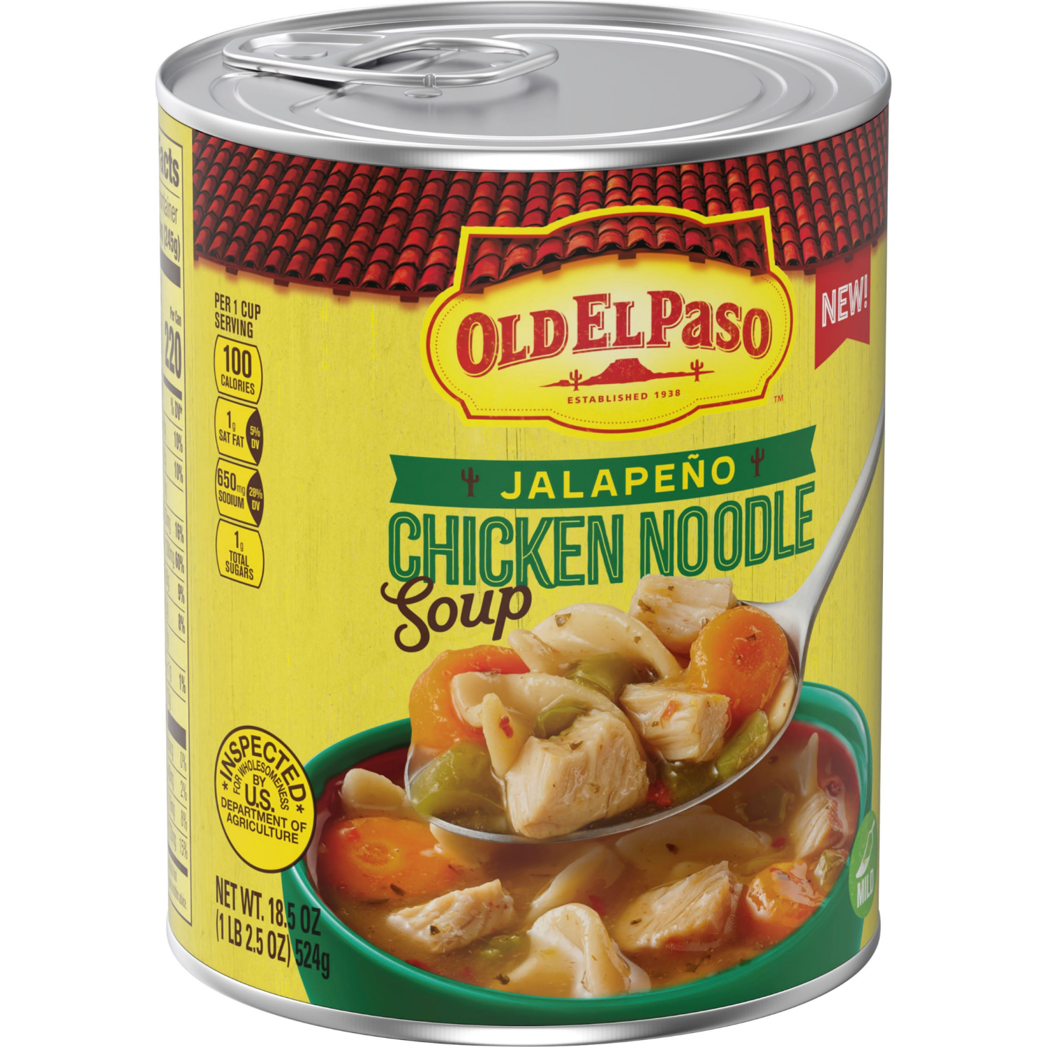 slide 6 of 8, Old El Paso Jalapeno Chicken Noodle Soup, Ready to Serve Canned Soup, 18.5 oz, 18.5 oz