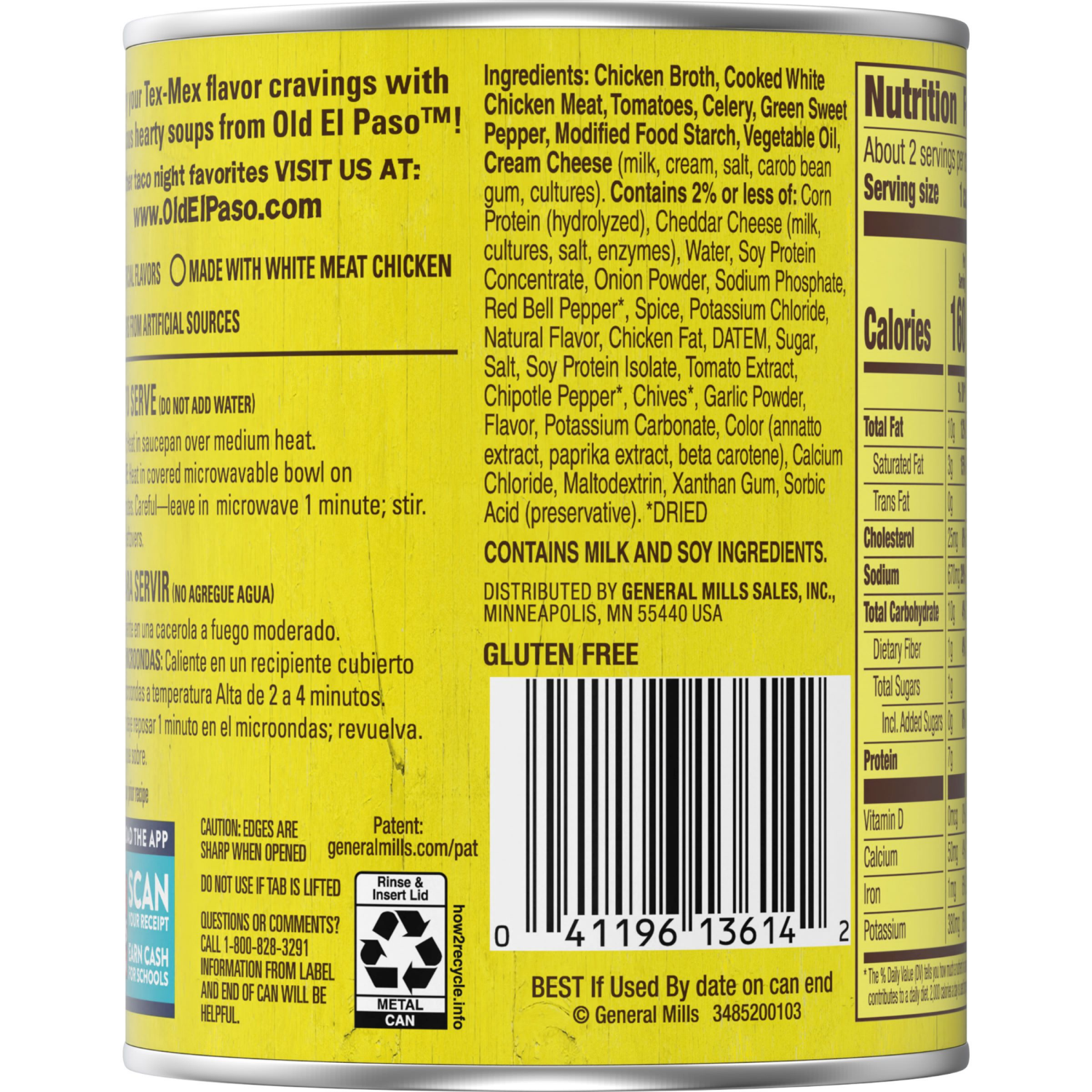 slide 2 of 5, Old El Paso Chicken Cheese Enchilada-Style Soup, Ready to Serve Canned Soup, 18.5 oz, 18.50 oz