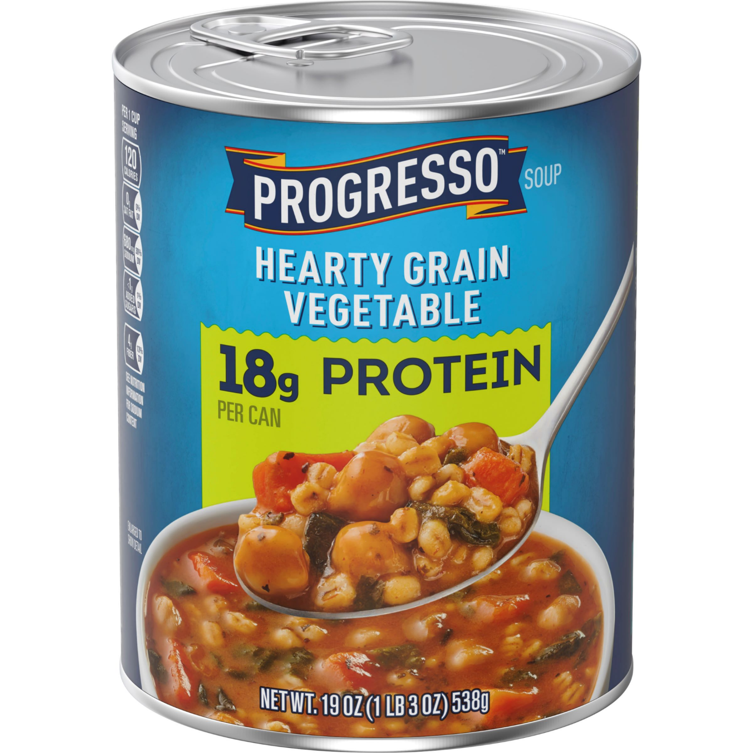 slide 1 of 6, Progresso Protein Hearty Grain Vegetable Soup, Vegetarian Canned Soup, 19 oz, 19 oz