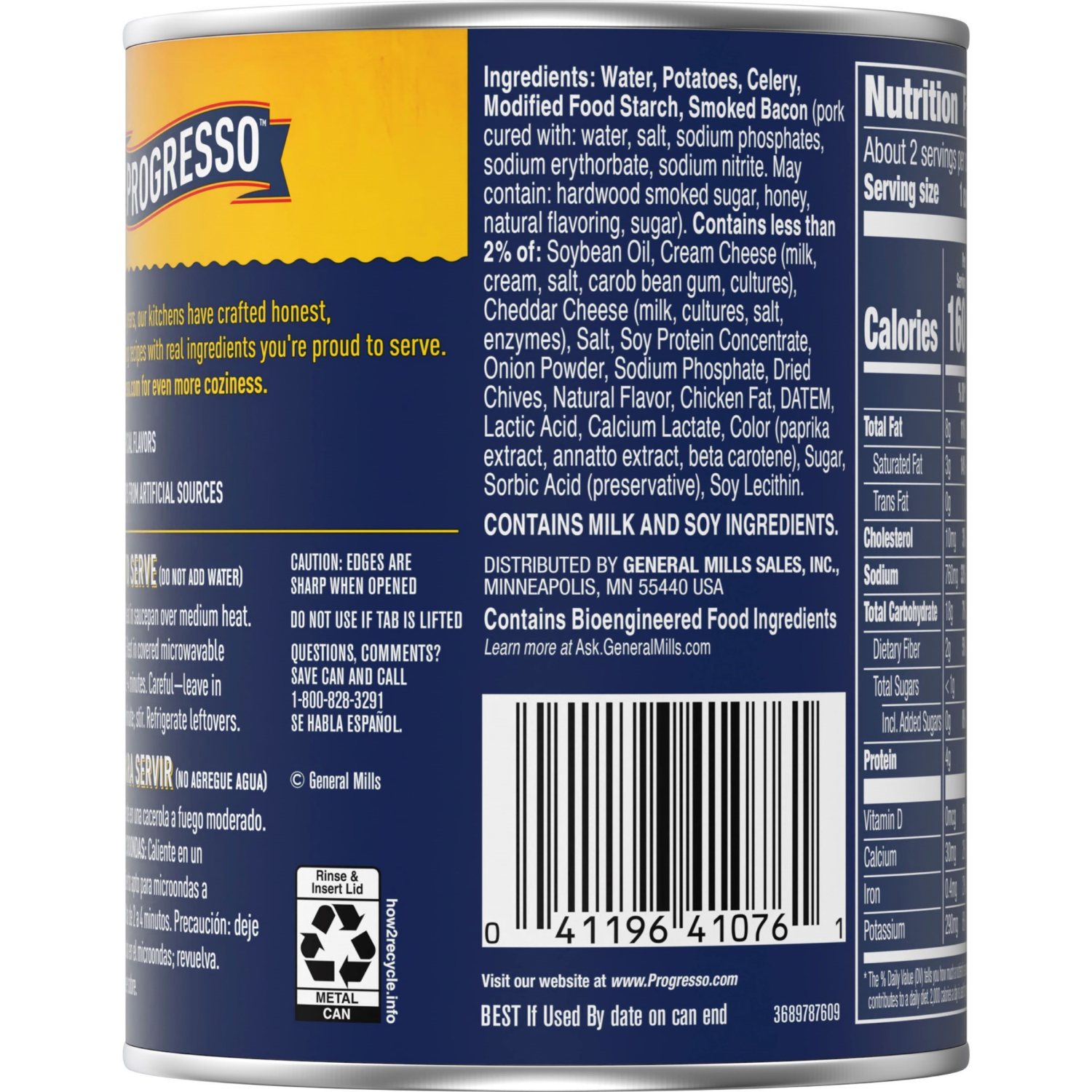 slide 2 of 4, Progresso Loaded Potato with Bacon and Cheese Soup, Rich and Hearty Canned Soup, 18.5 oz, 18.5 oz