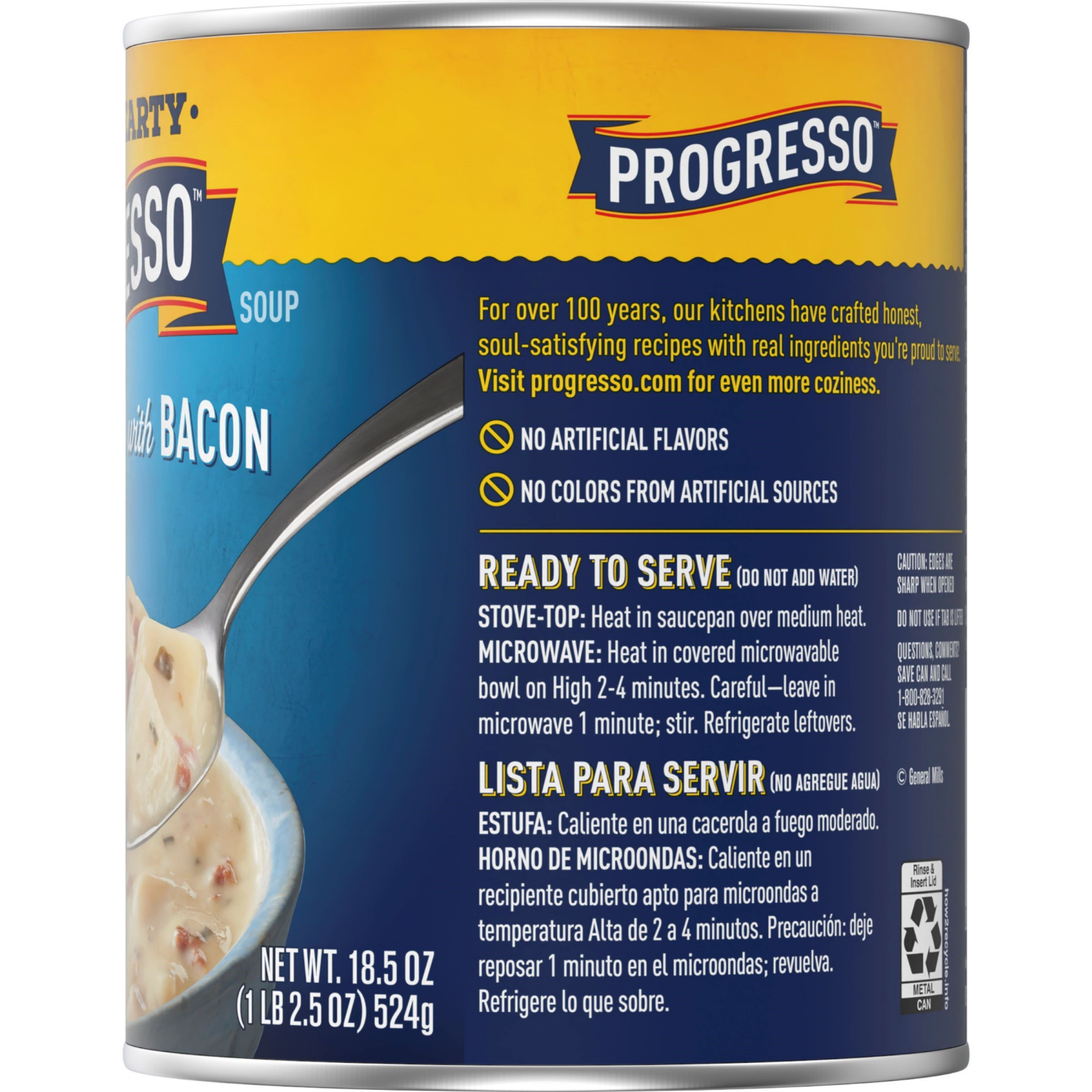 slide 4 of 4, Progresso Loaded Potato with Bacon and Cheese Soup, Rich and Hearty Canned Soup, 18.5 oz, 18.5 oz
