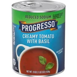 Progresso Reduced Sodium Canned Creamy Tomato with Basil Soup