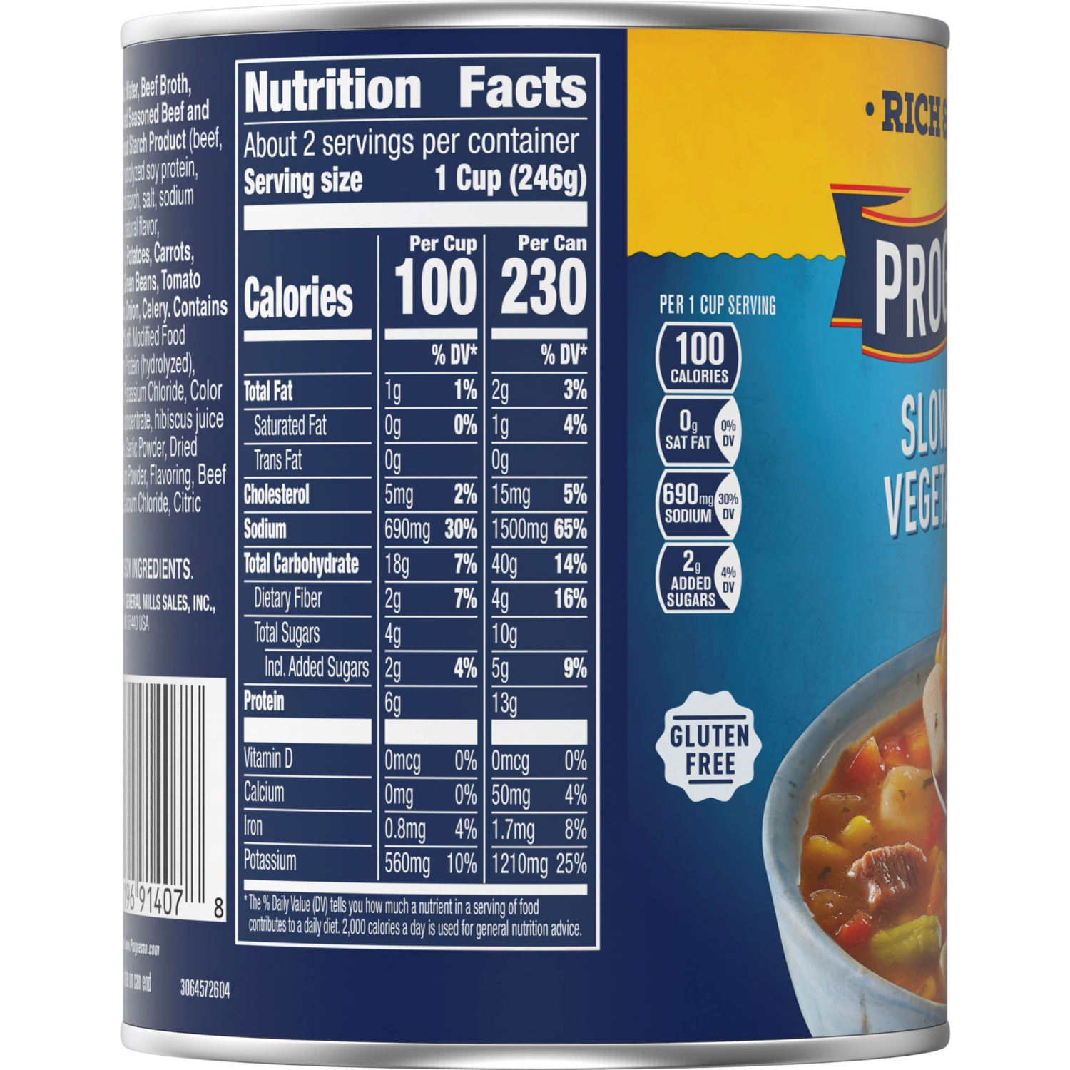 slide 3 of 4, Progresso Rich & Hearty, Slow Cooked Vegetable Beef Canned Soup, Gluten Free, 19 oz., 19 oz