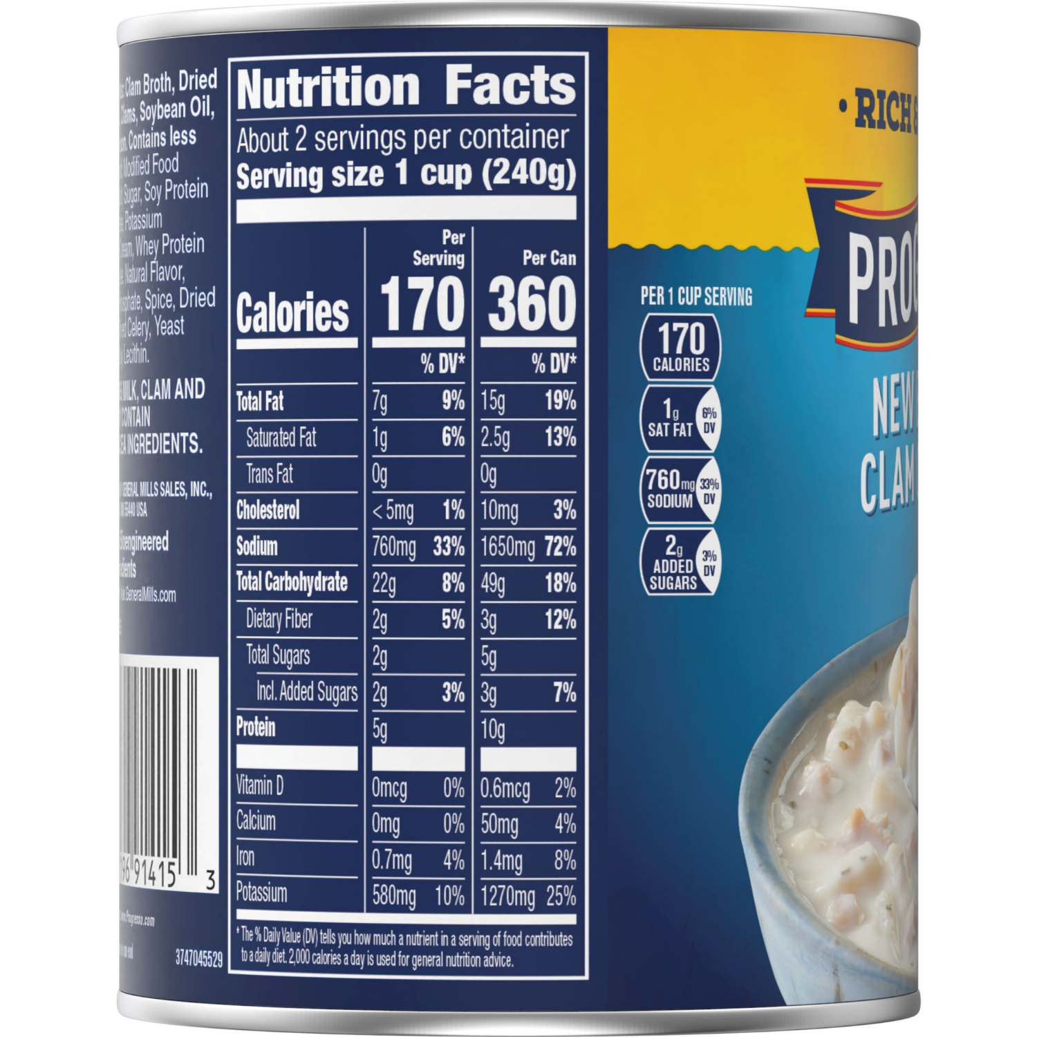 slide 3 of 4, Progresso New England Clam Chowder Soup, Rich & Hearty Canned Soup, Gluten Free, 18.5 oz, 18.5 oz