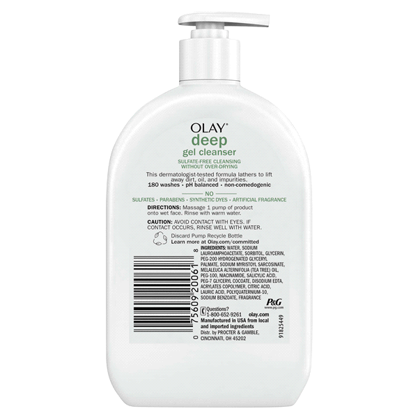 slide 16 of 29, Olay Deep Gel Cleanser With Tea Tree Essential Oil, 16 fl oz
