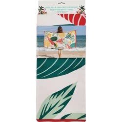 Creative Home Leafy Pattern Printed Microfiber Beach Towel, 31.5 X 63 In