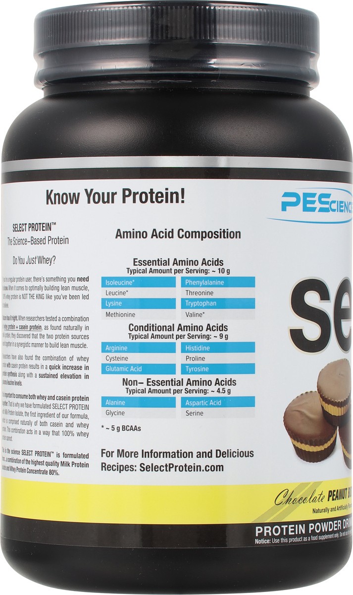 slide 8 of 9, PEScience Select Protein Chocolate Peanut Butter Cup Protein Powder Drink Mix 31 oz, 31 oz