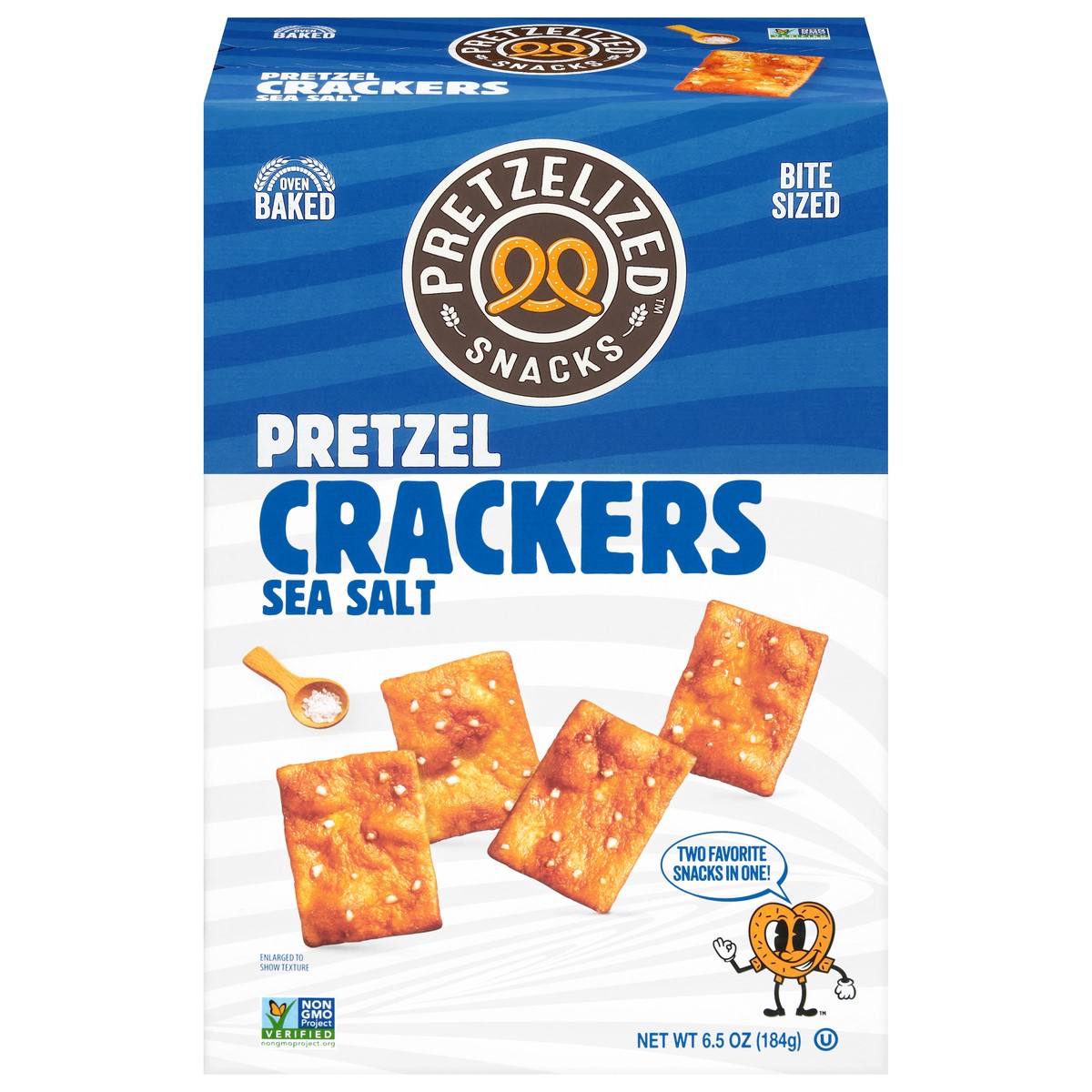 slide 1 of 14, Pretzelized Snacks Oven Baked Pretzel Sea Salt Crackers Bite Sized 6.5 oz, 6.5 oz